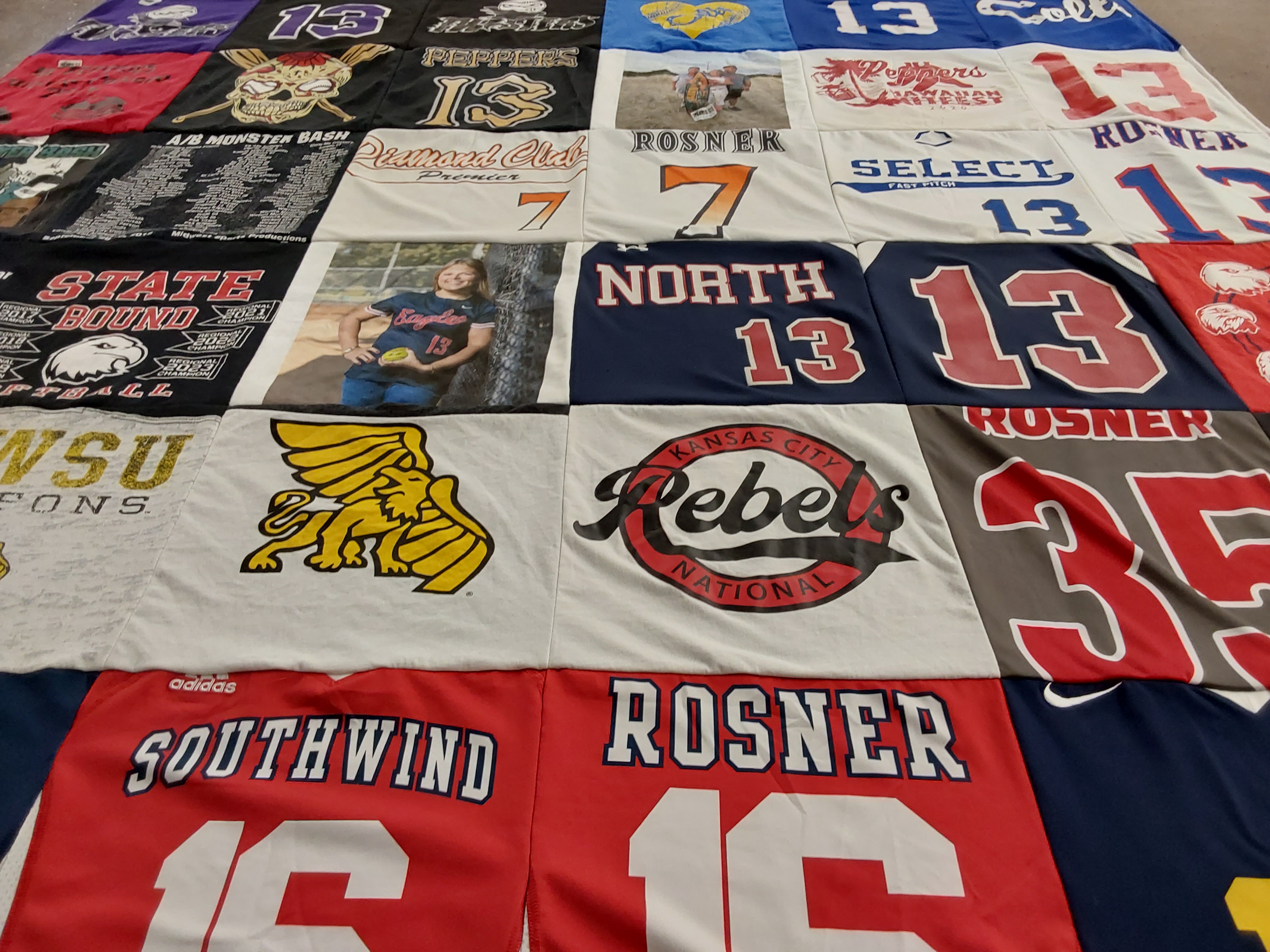 T-shirt quilt featuring kansas city rebels by Vanetta from KS