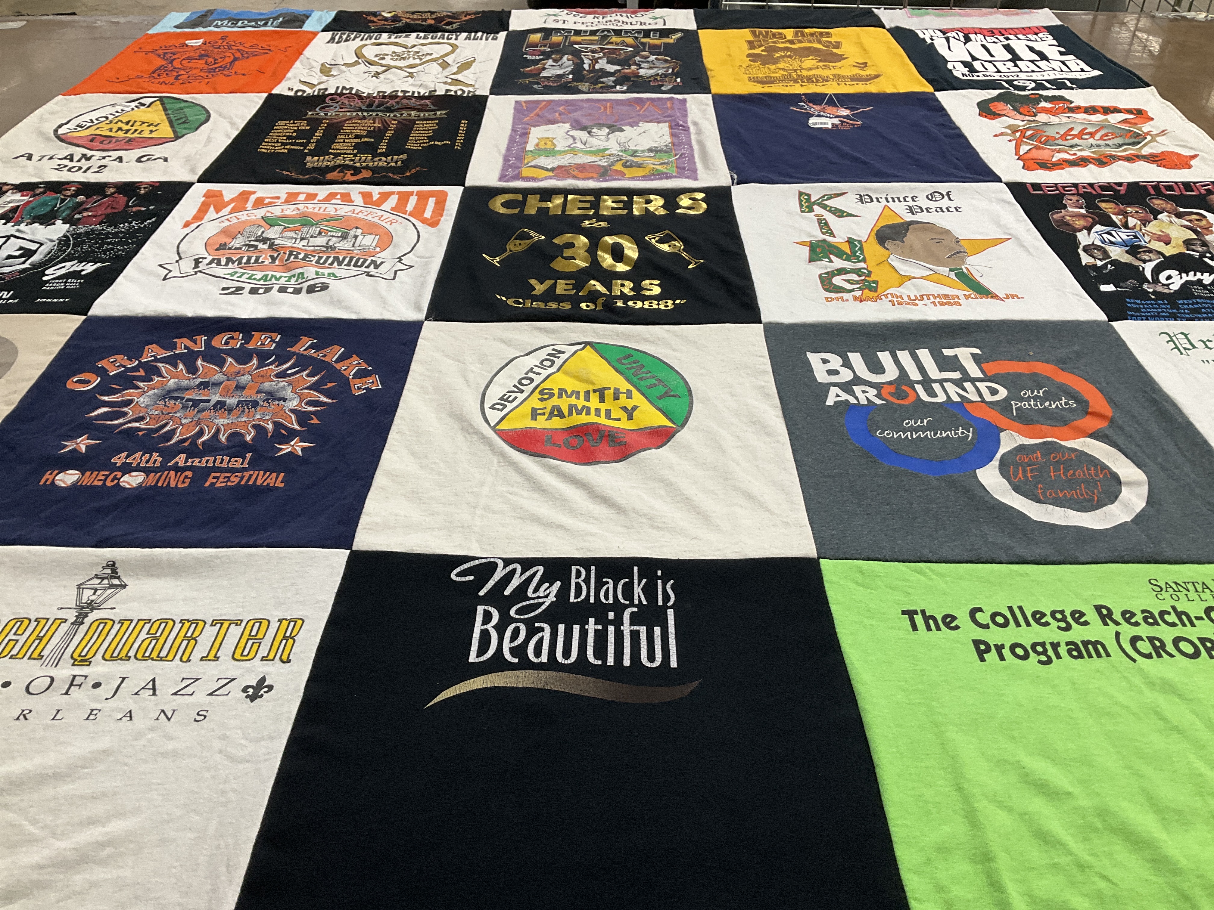 T-shirt quilt from santa fe college by Camela from FL