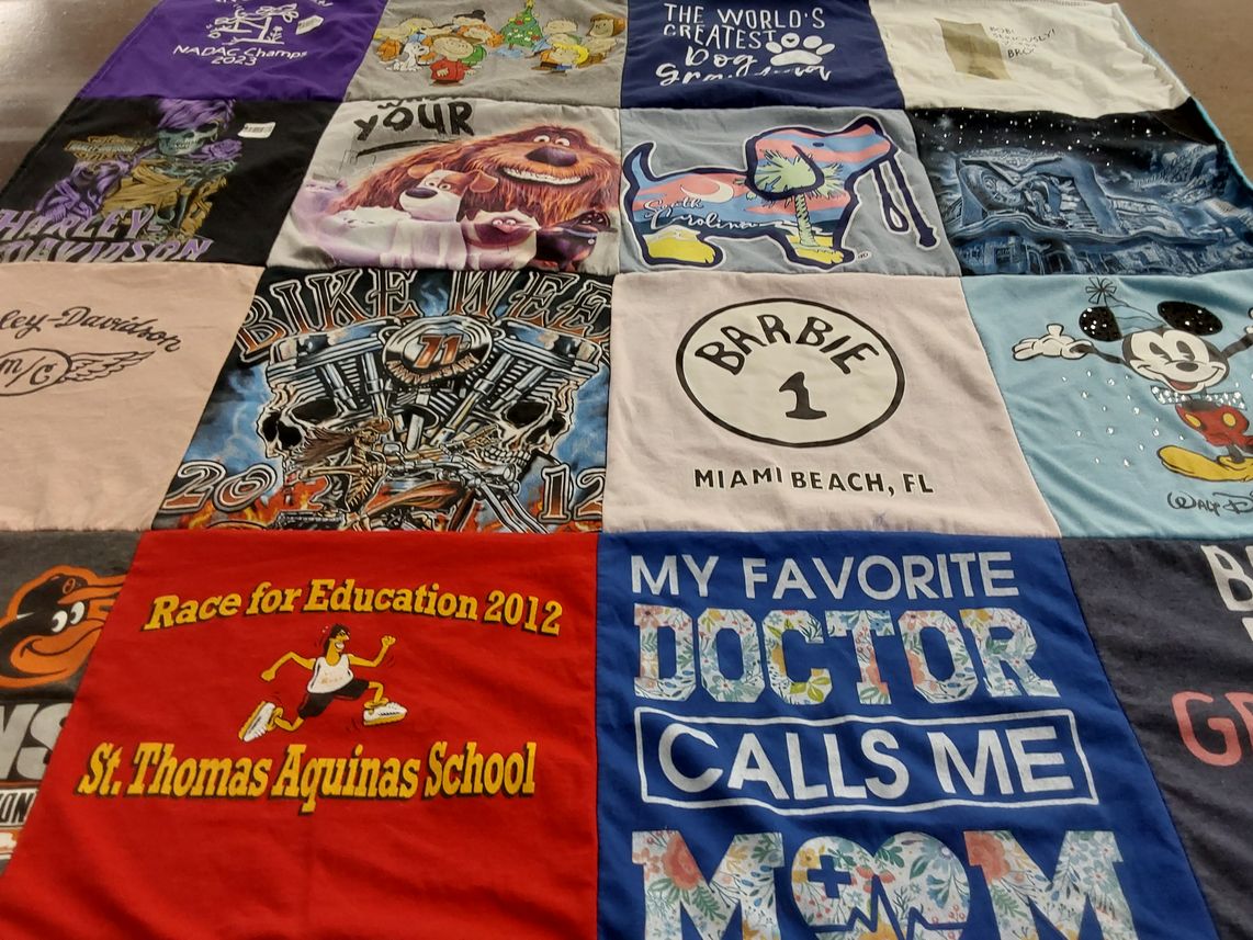 T-shirt quilt from st thomas aquinas school by Donna from MD