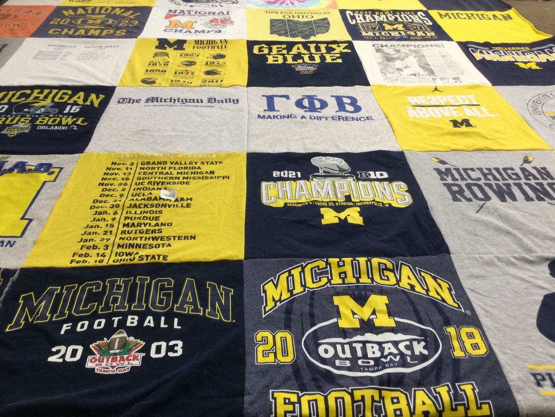 T-shirt quilt featuring michigan football by Theresa from FL