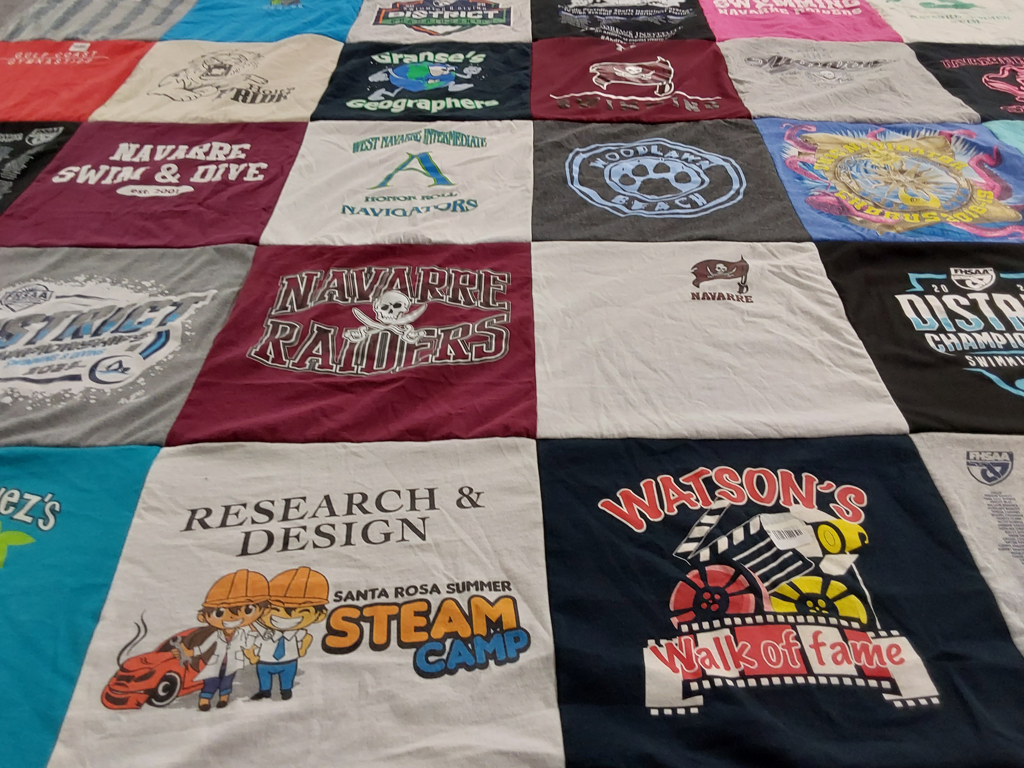 T-shirt quilt featuring navarre high school swim team by Jennifer from FL