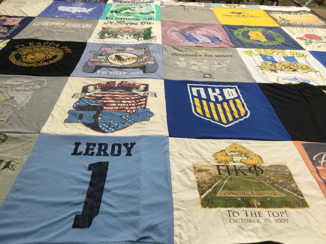 T-shirt quilt from southern mississippi university by Stacey from MS