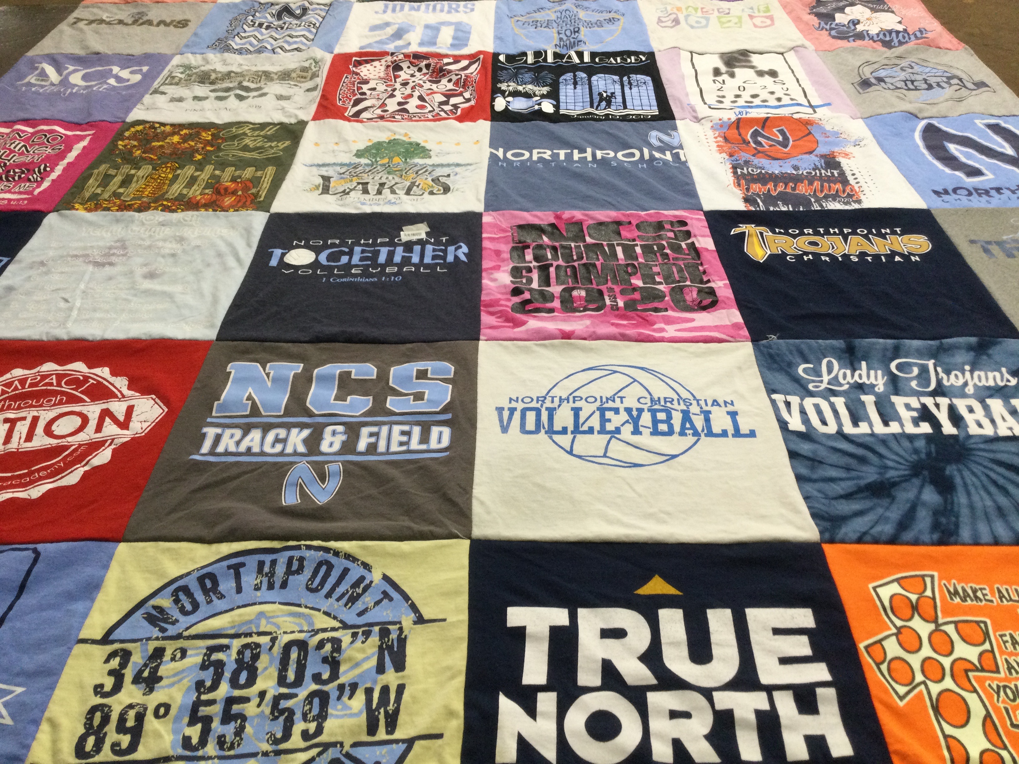 T-shirt quilt featuring lady trojans volleyball, northpoint christian volleyball by Tippa from MS