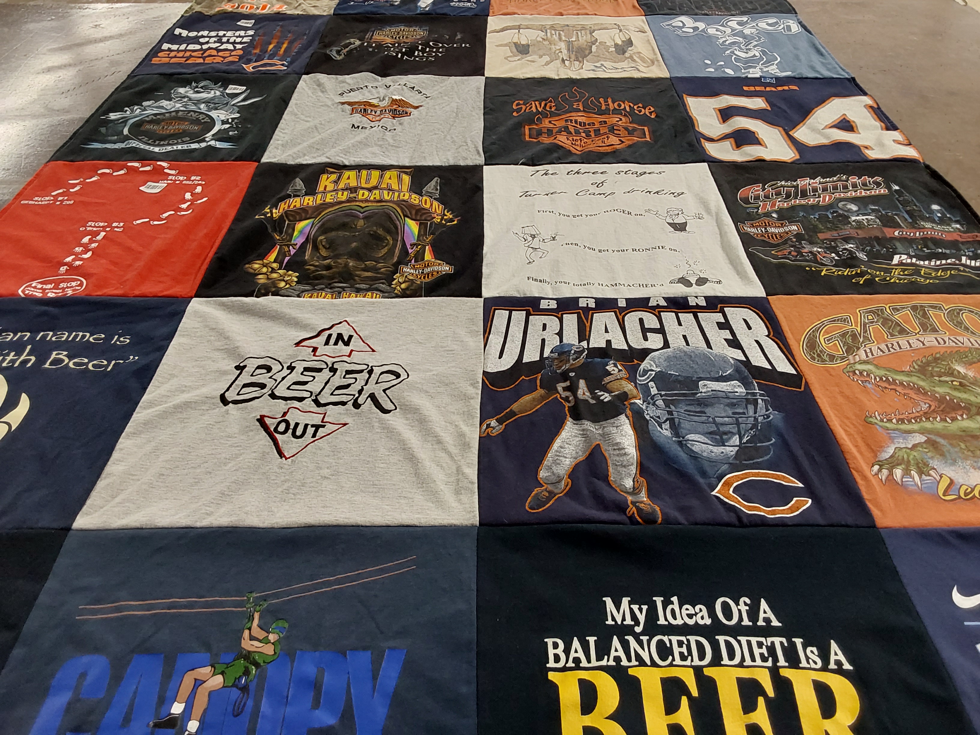 T-shirt quilt featuring chicago bears by Ron from IL