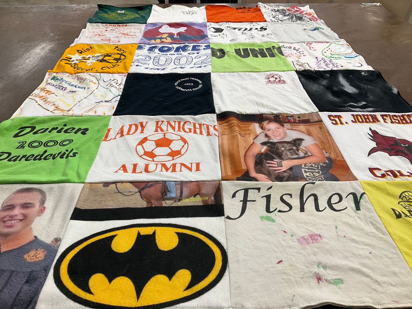 T-shirt quilt featuring darien daredevils by Debra from NY