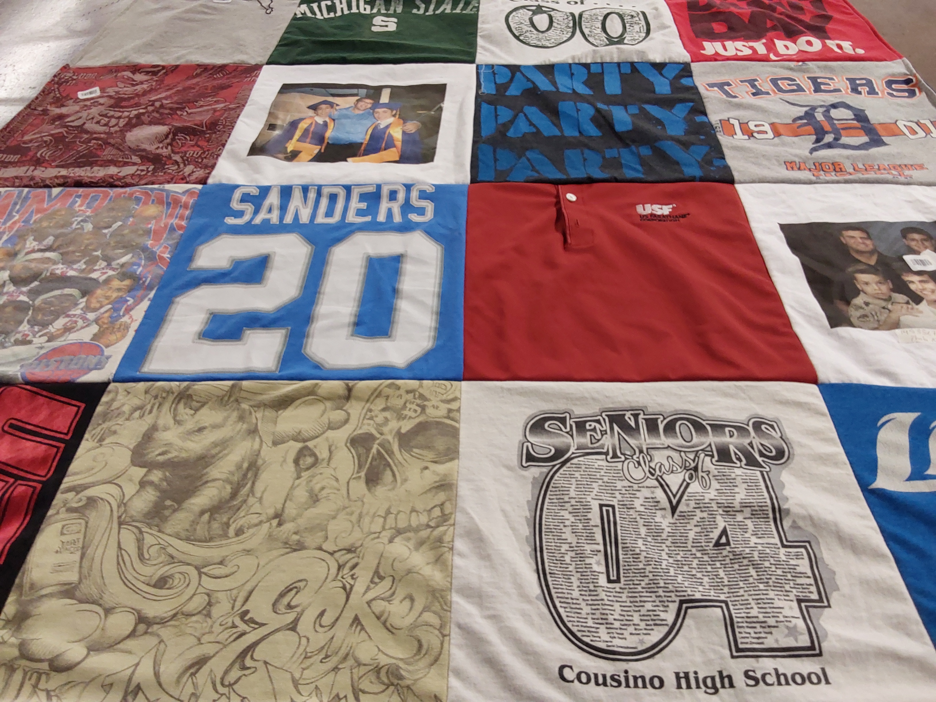 T-shirt quilt from cousino high school by Mary from MI