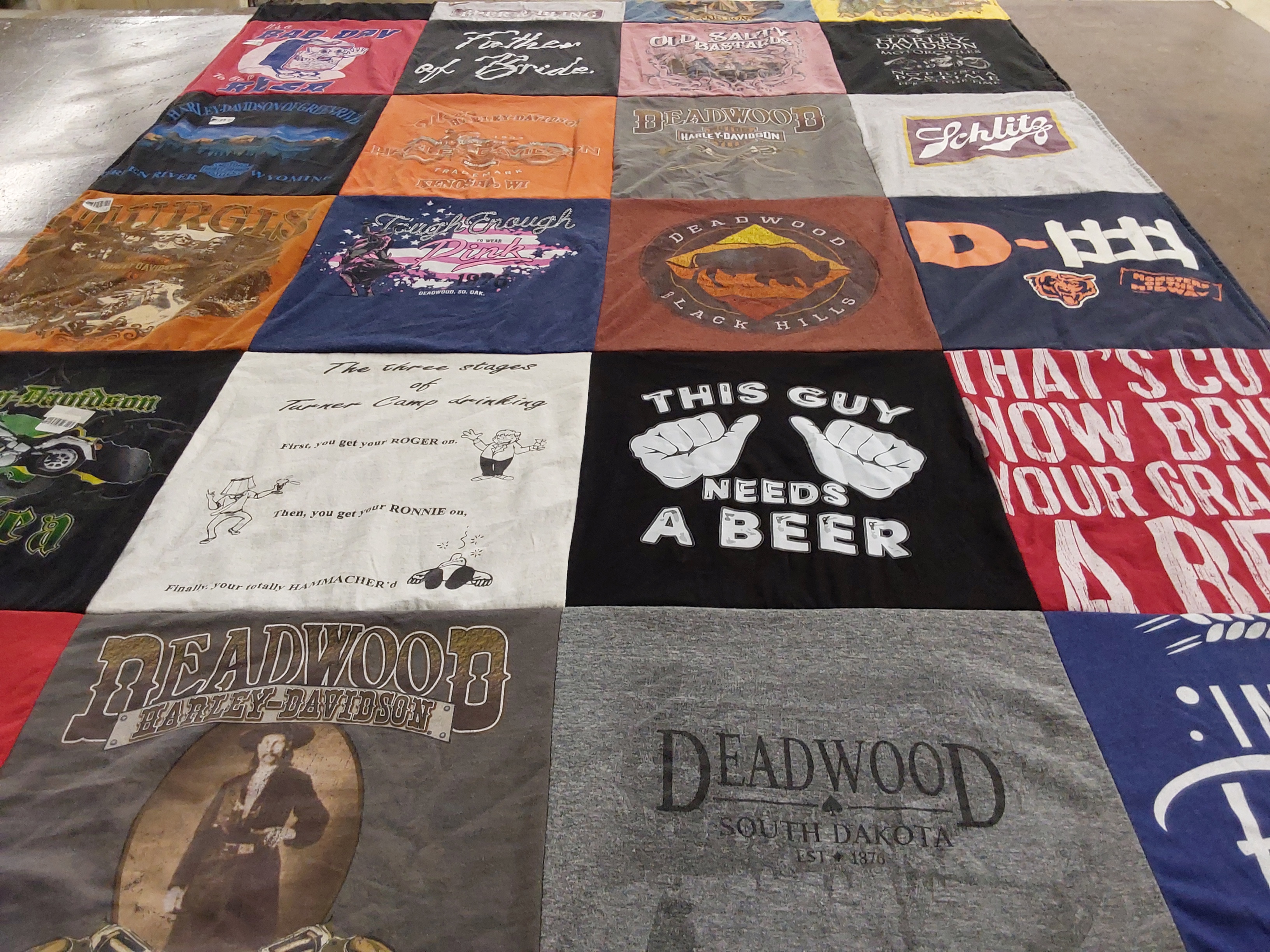 T-shirt quilt featuring bears by Ron from SD