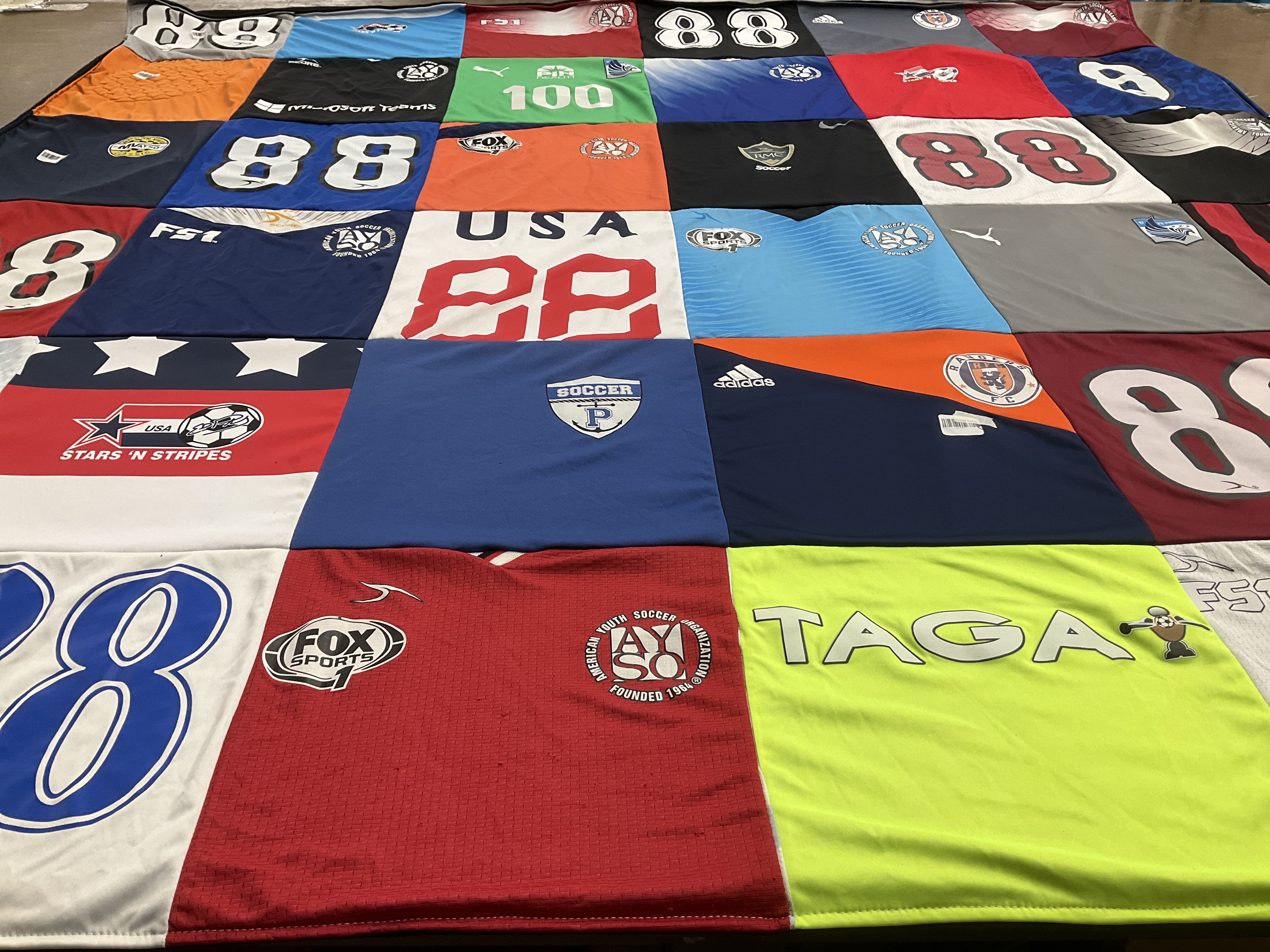 T-shirt quilt with soccer, sports themes by Anthony from CA