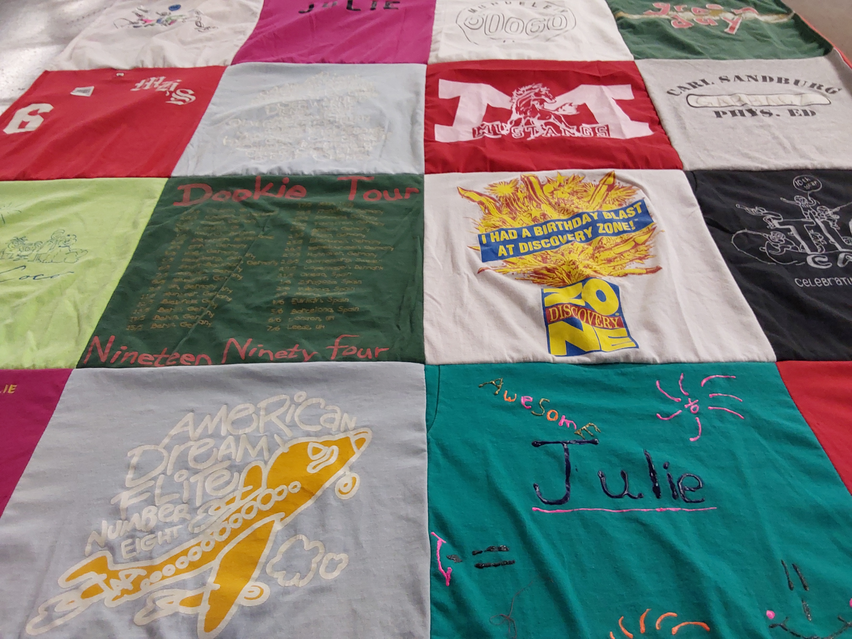 T-shirt quilt featuring mustangs by Joan from MO