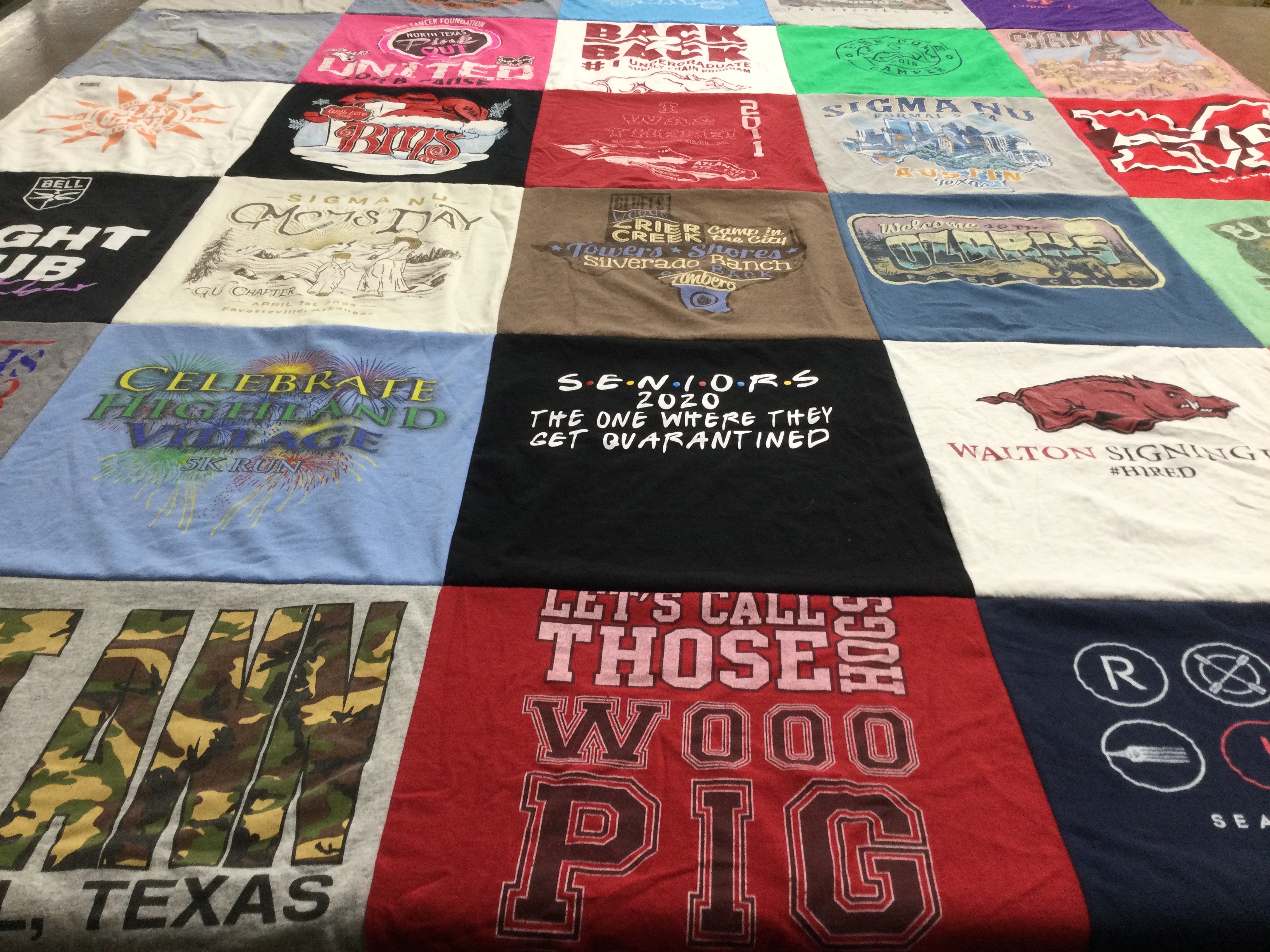 T-shirt quilt from walton college by Kim from TX