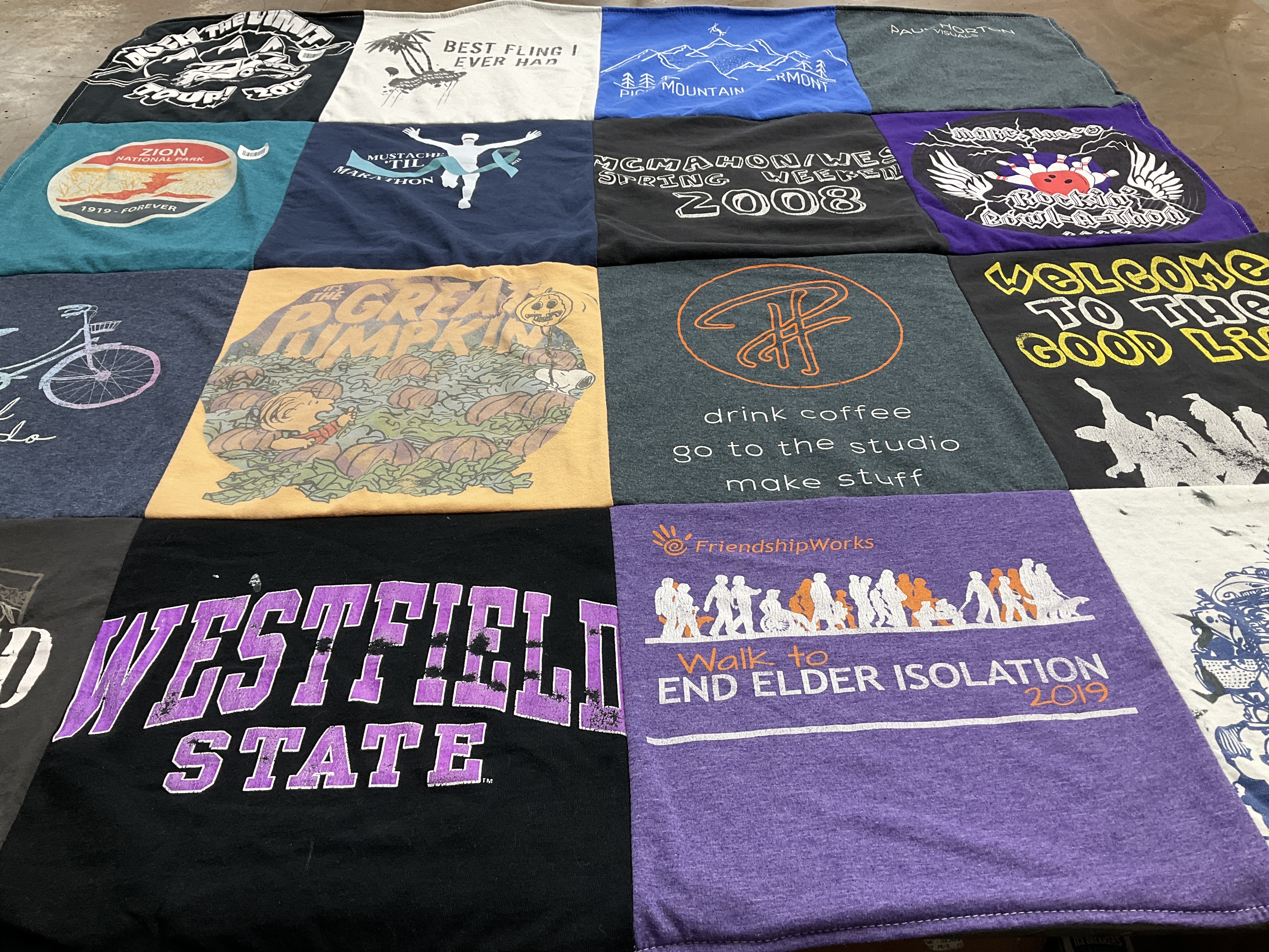 T-shirt quilt from westfield state university by Nicole from MA