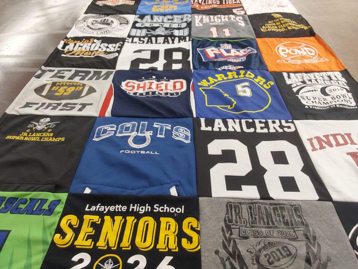 T-shirt quilt featuring jr lancers by Stacy from MO