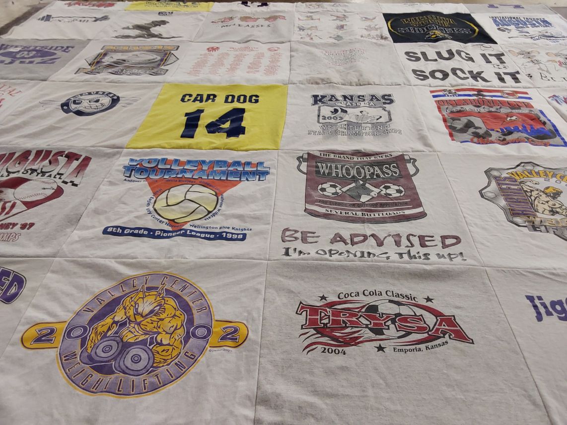 T-shirt quilt featuring valley center high school by Mary from KS