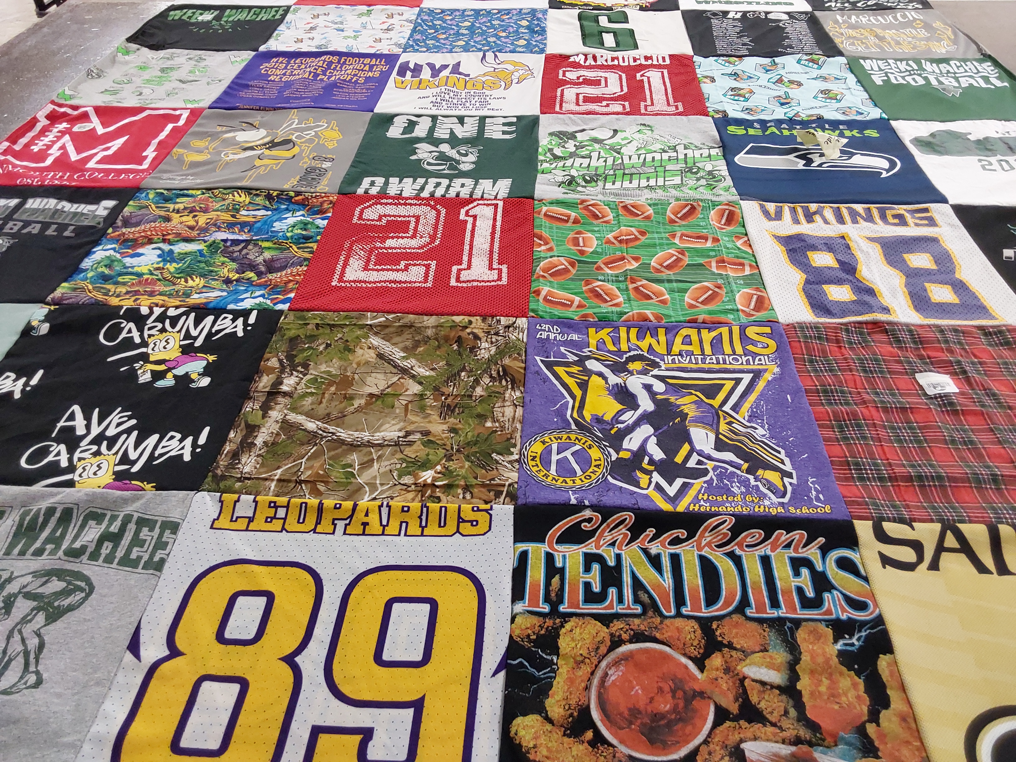 T-shirt quilt featuring moses lake high school football, hylawchee vikings by Donna from FL