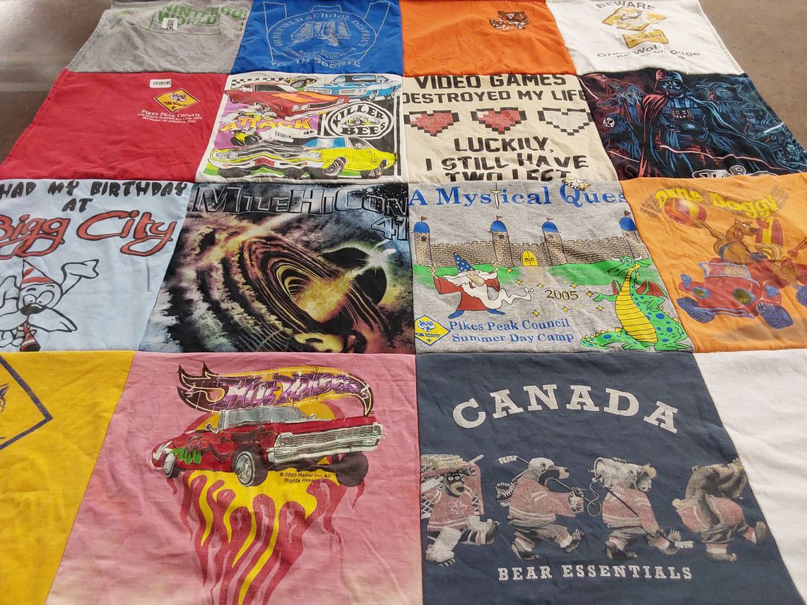 T-shirt quilt from pikes peak council summer day camp by Anastasia from CO