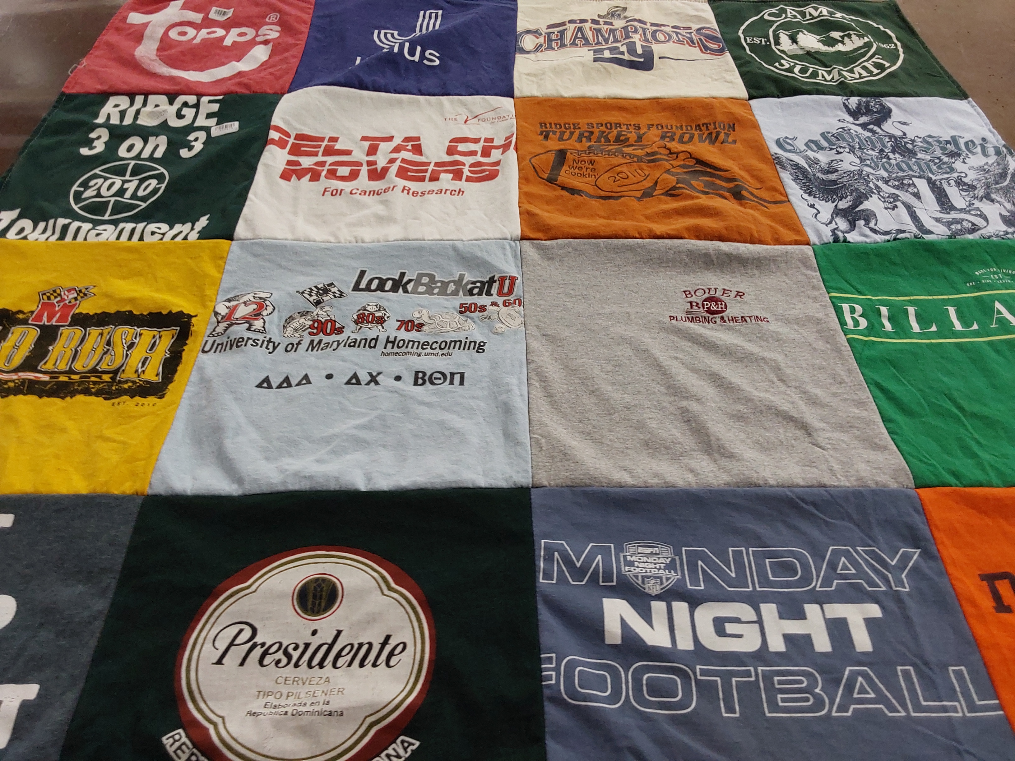 T-shirt quilt from university of maryland by Elissa from FL