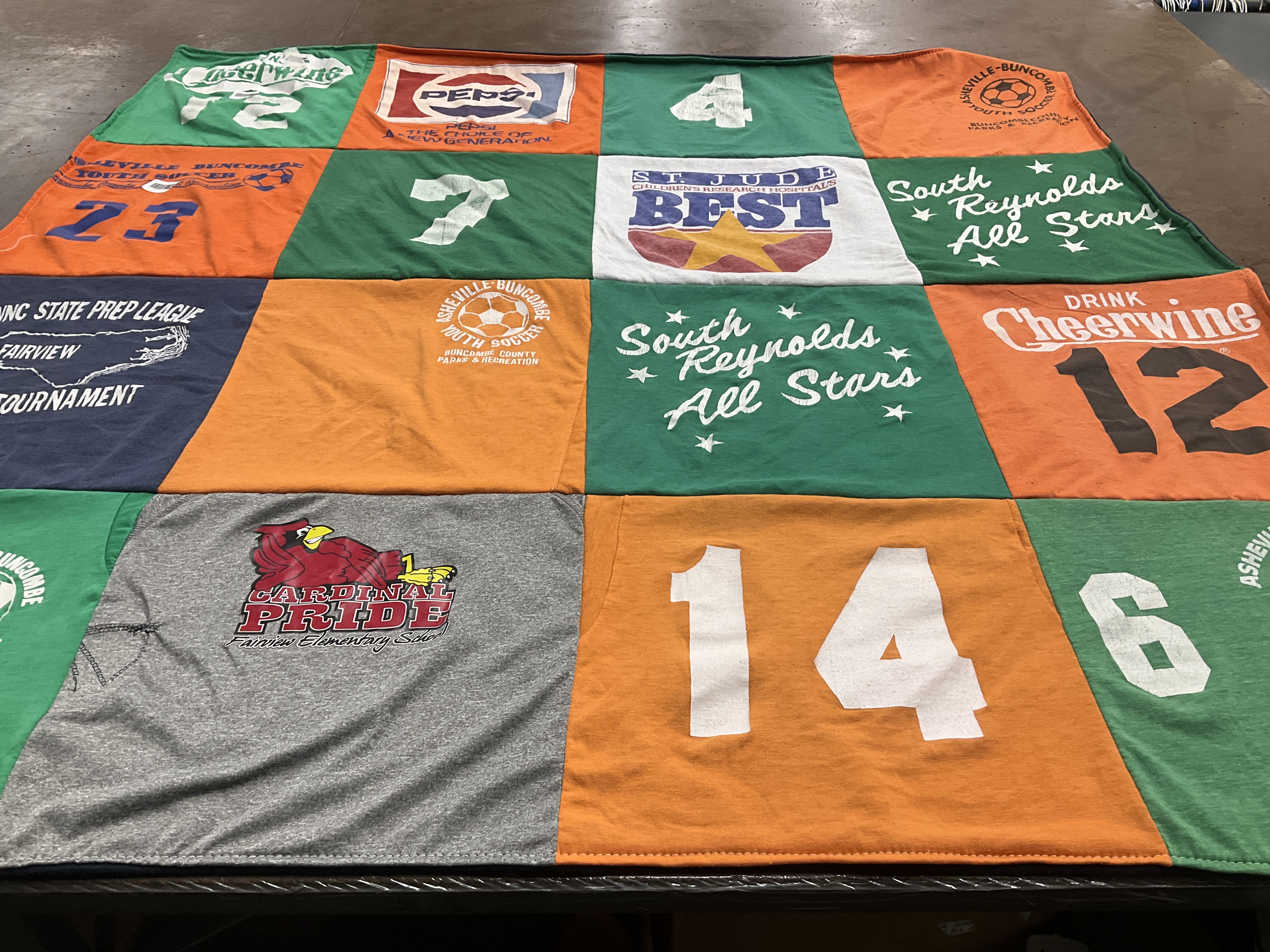 T-shirt quilt featuring south reynolds all stars by Susan from NC