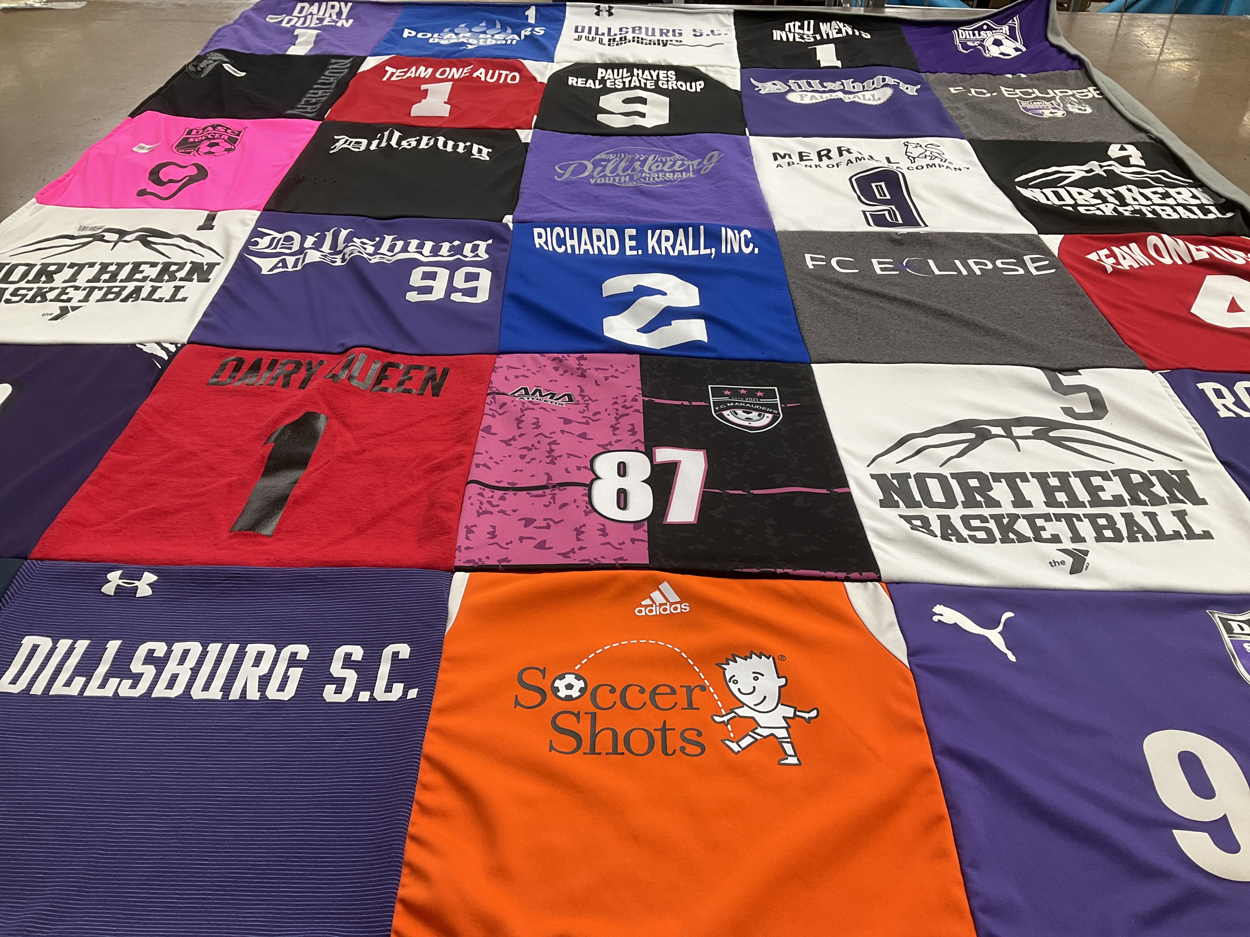 T-shirt quilt featuring northern basketball, dillsburg s.c. by Vanessa from PA