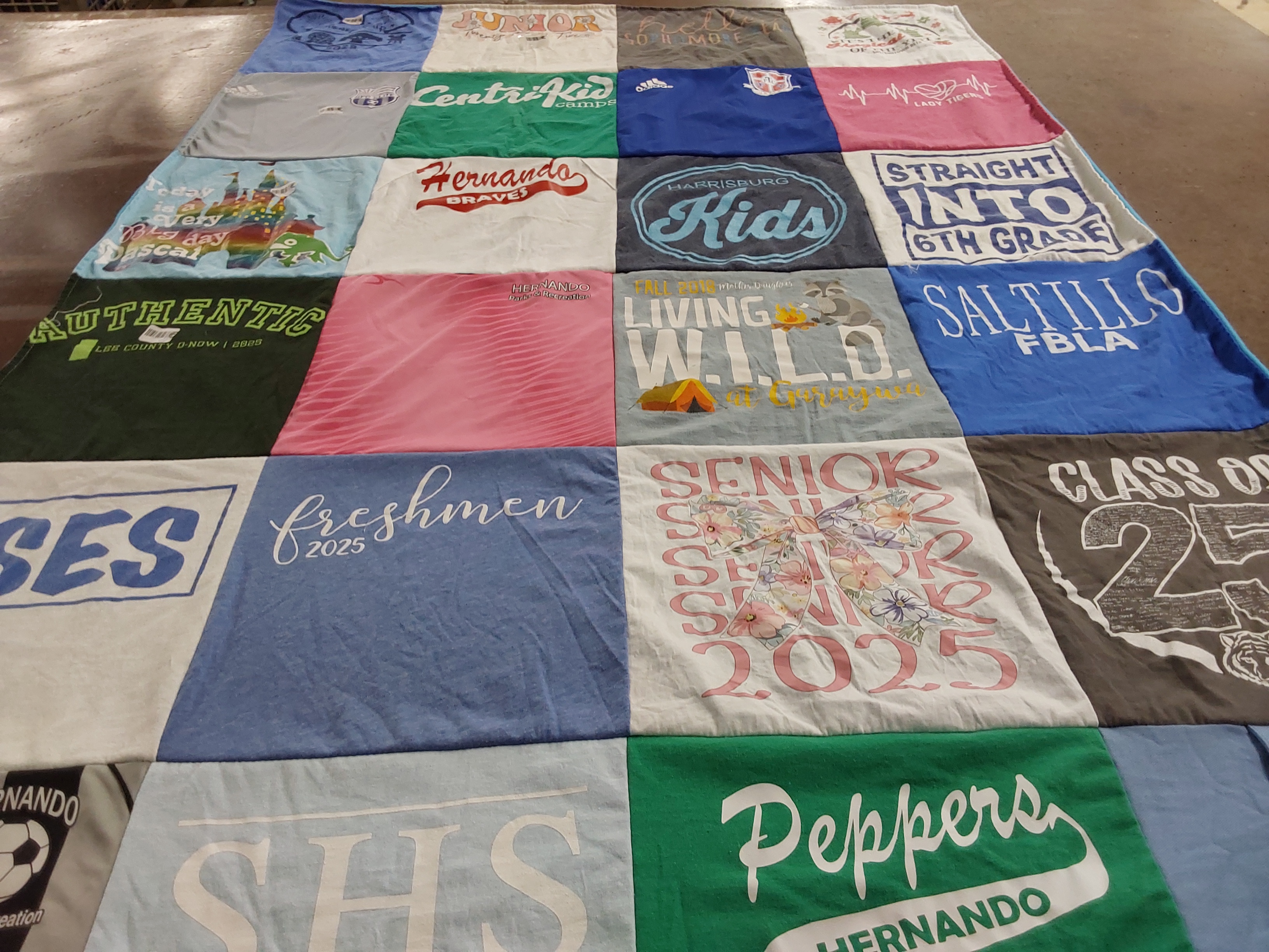 T-shirt quilt from hernando high school, saltillo high school by Nikki from MS
