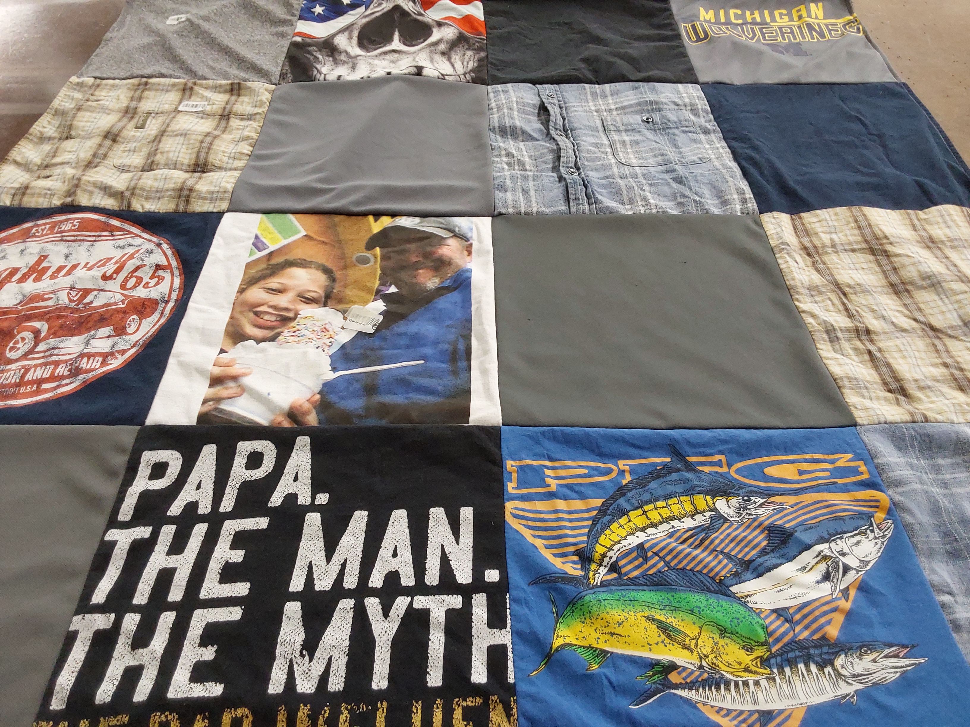 T-shirt quilt featuring michigan wolverines by Lori from FL