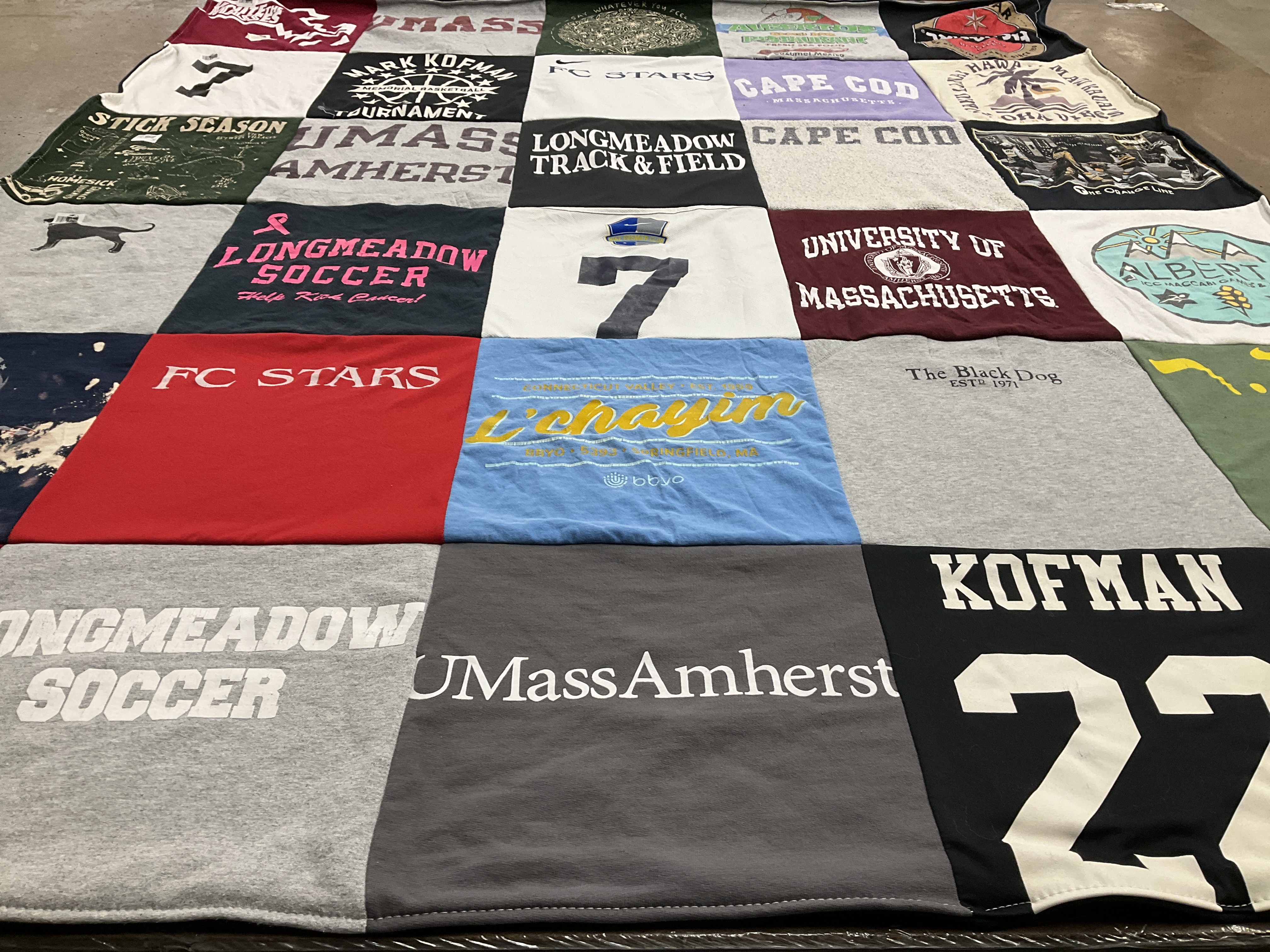T-shirt quilt from university of massachusetts amherst by Rebecca from MA