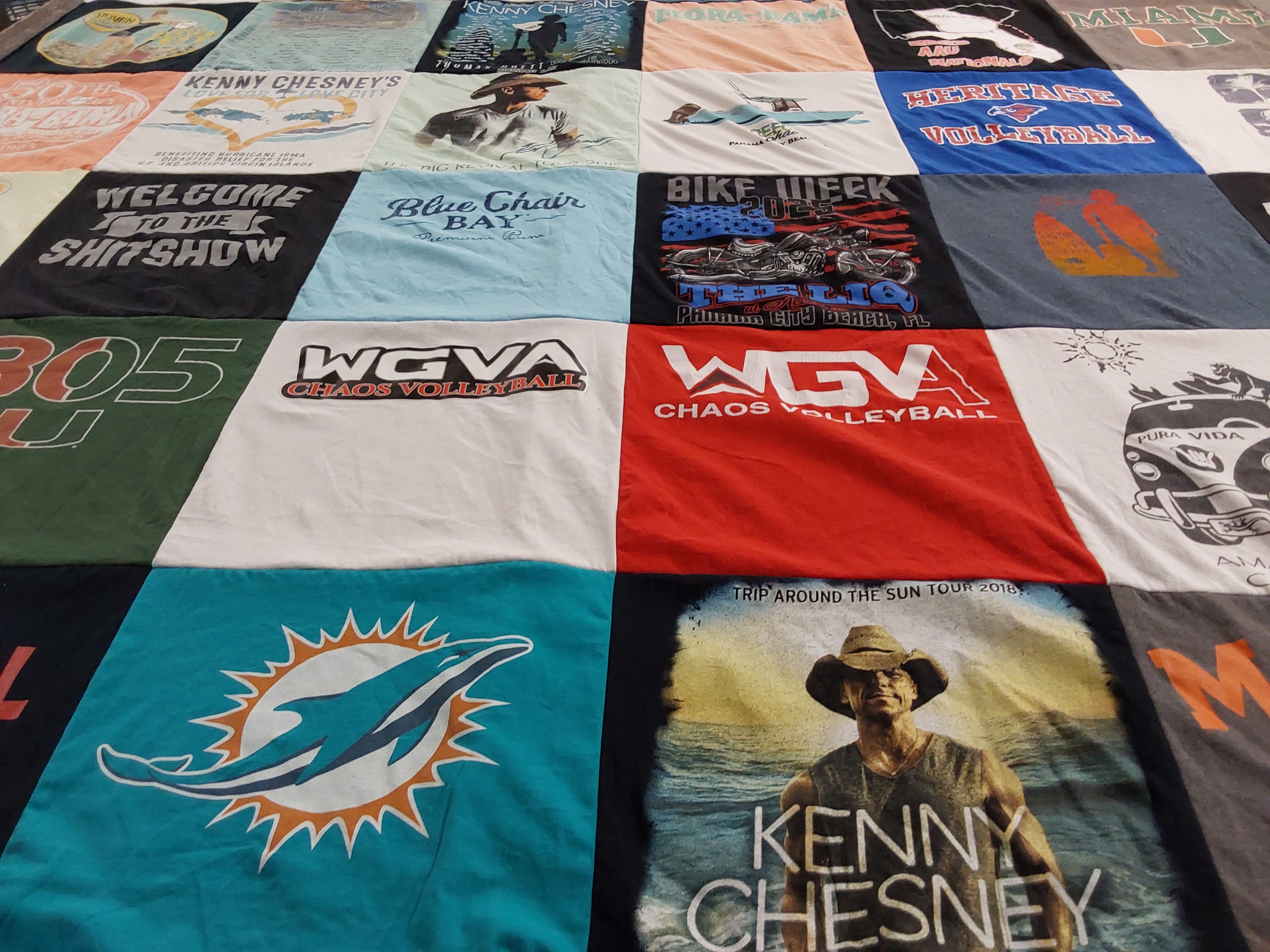 T-shirt quilt featuring miami, hurricanes by Tammy from GA