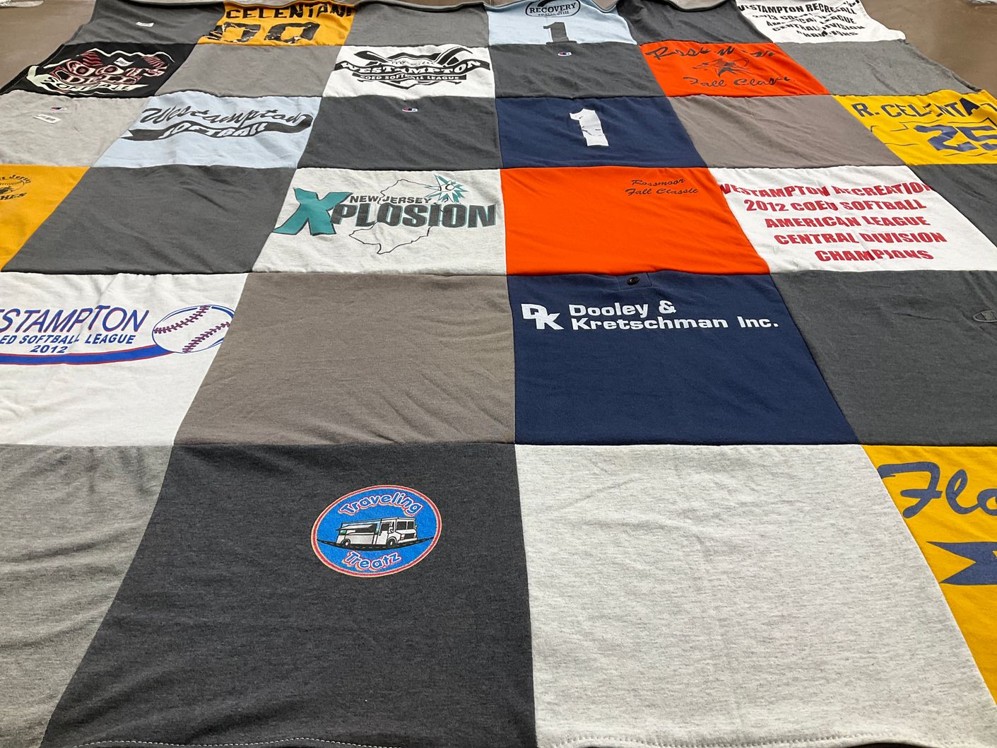 T-shirt quilt featuring hamilton recreational softball league by Amanda from NY