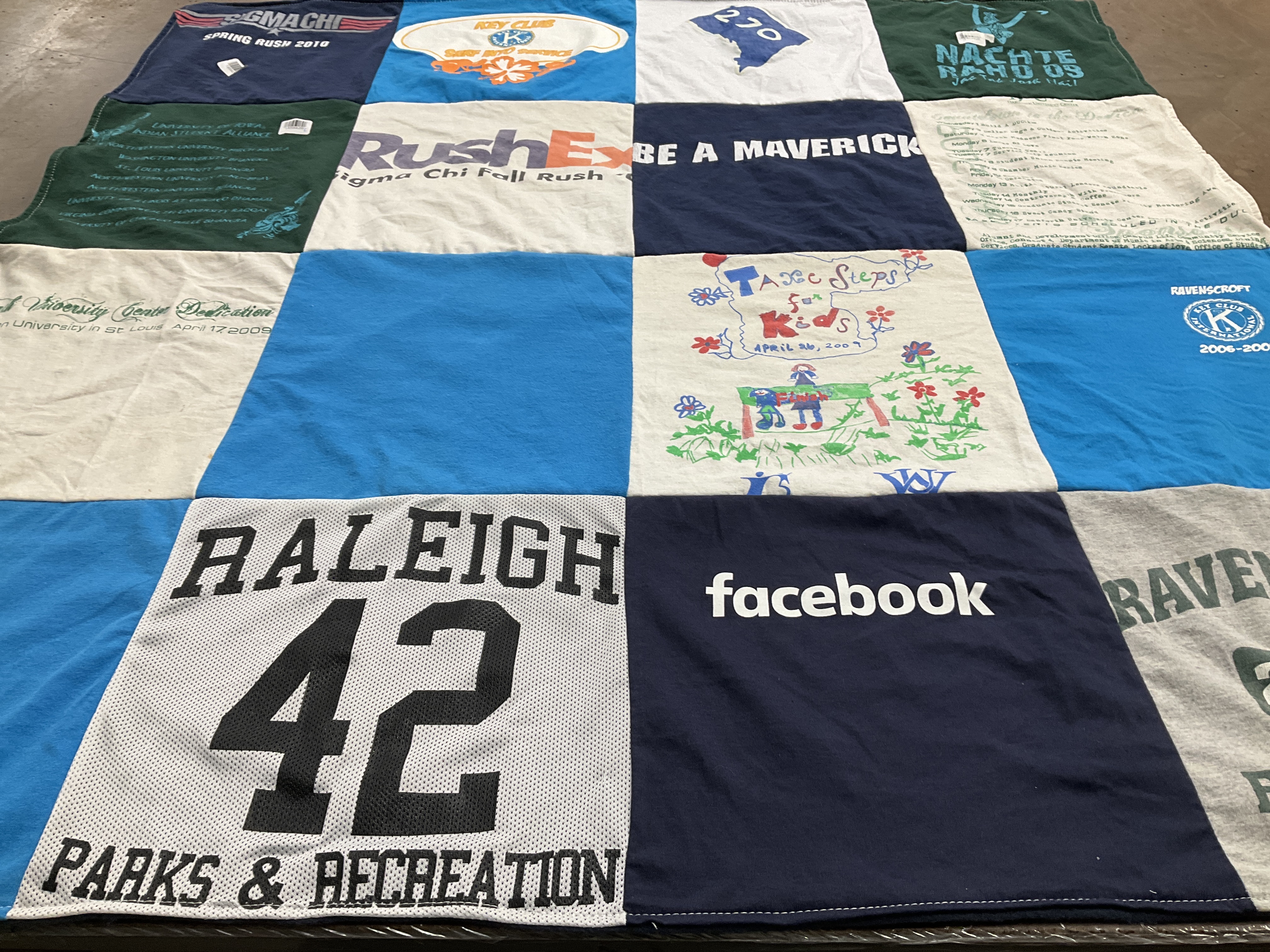 T-shirt quilt featuring raleigh parks and recreation by Usha from NC