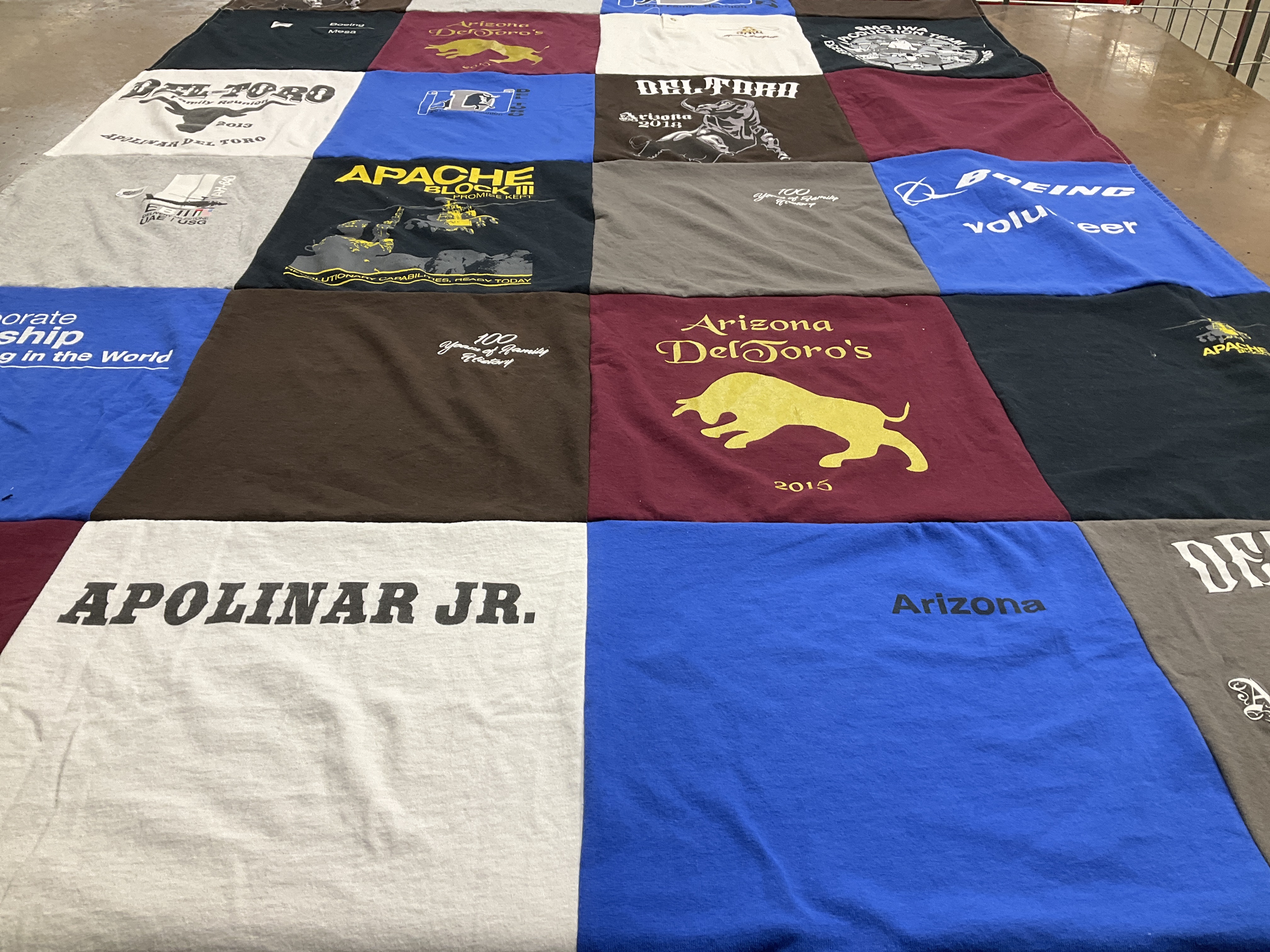 T-shirt quilt with volunteering, leadership themes by Dianna from CO