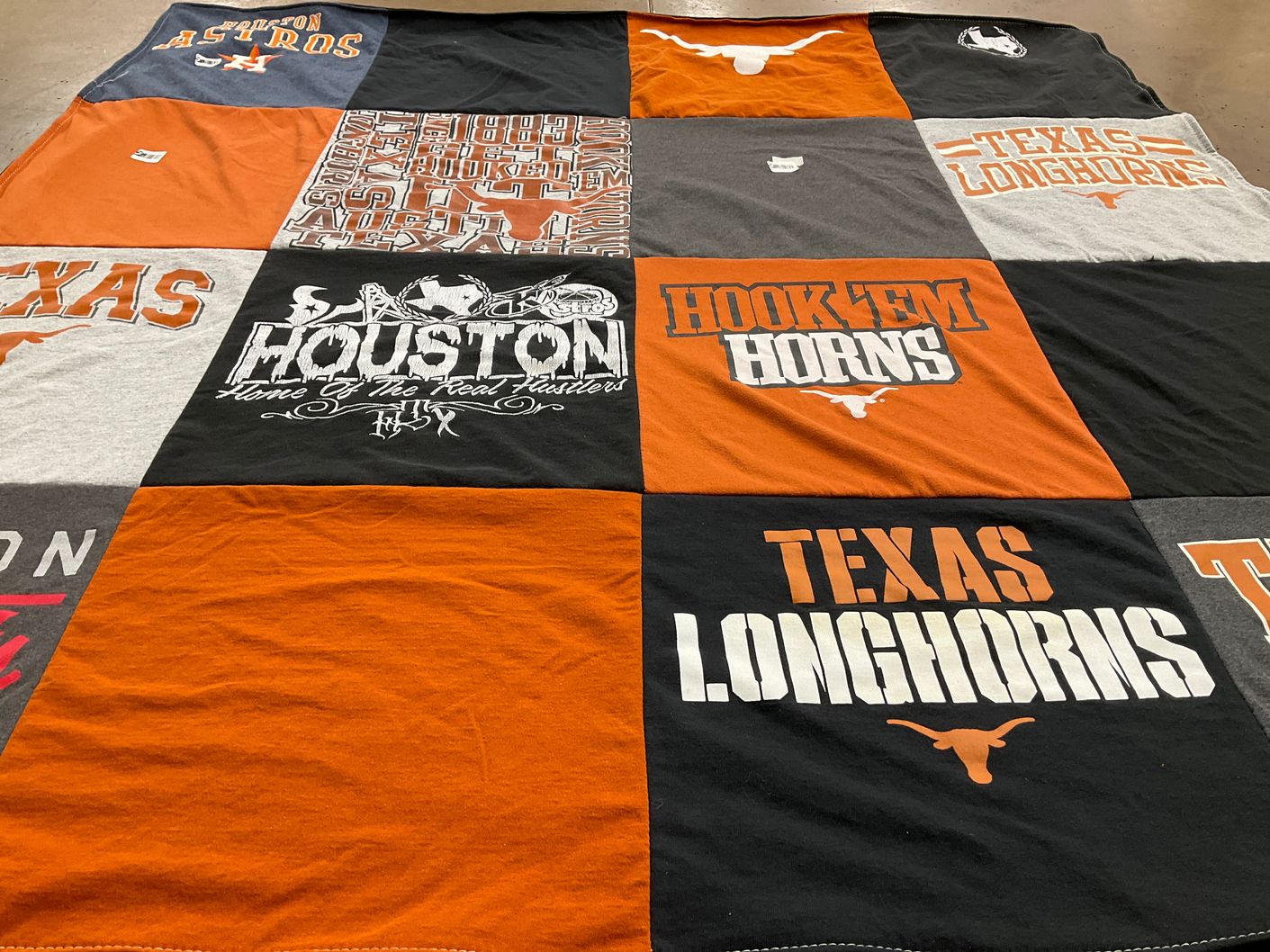 T-shirt quilt featuring university of texas longhorns by Rick from TX