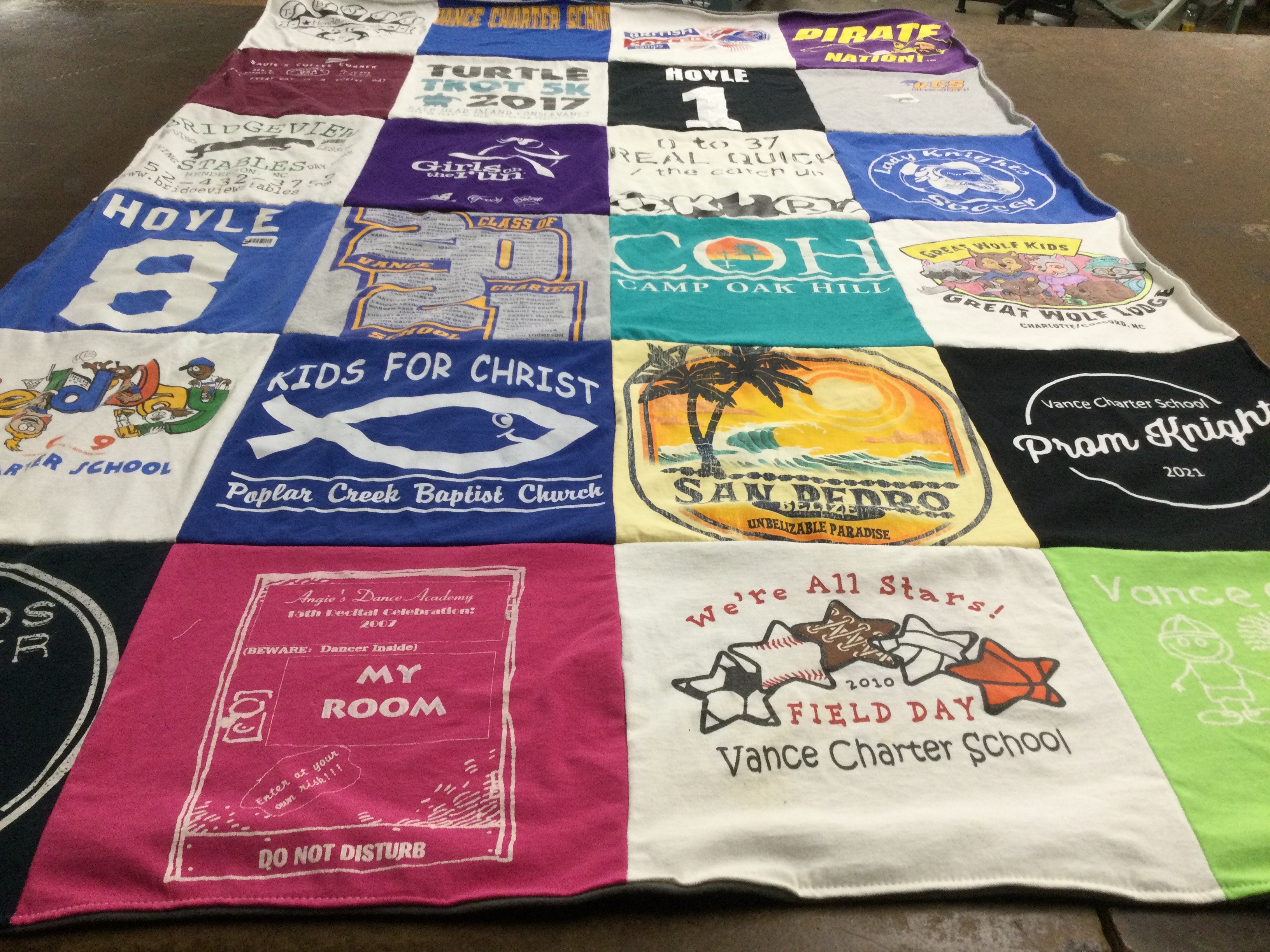 T-shirt quilt from vance charter school by Stephanie from NC