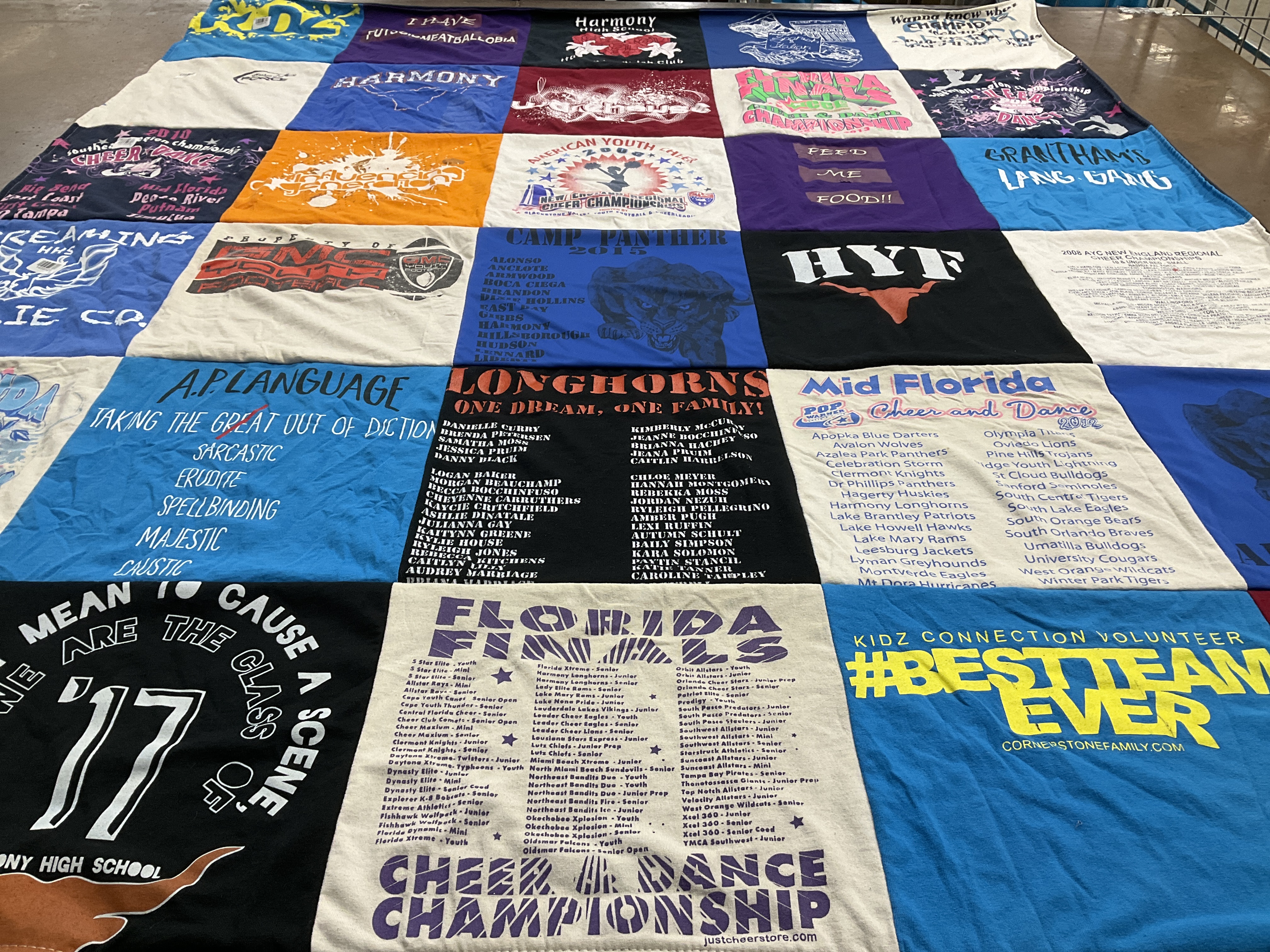 T-shirt quilt featuring appalachee high school, honey high school by Teresa from FL