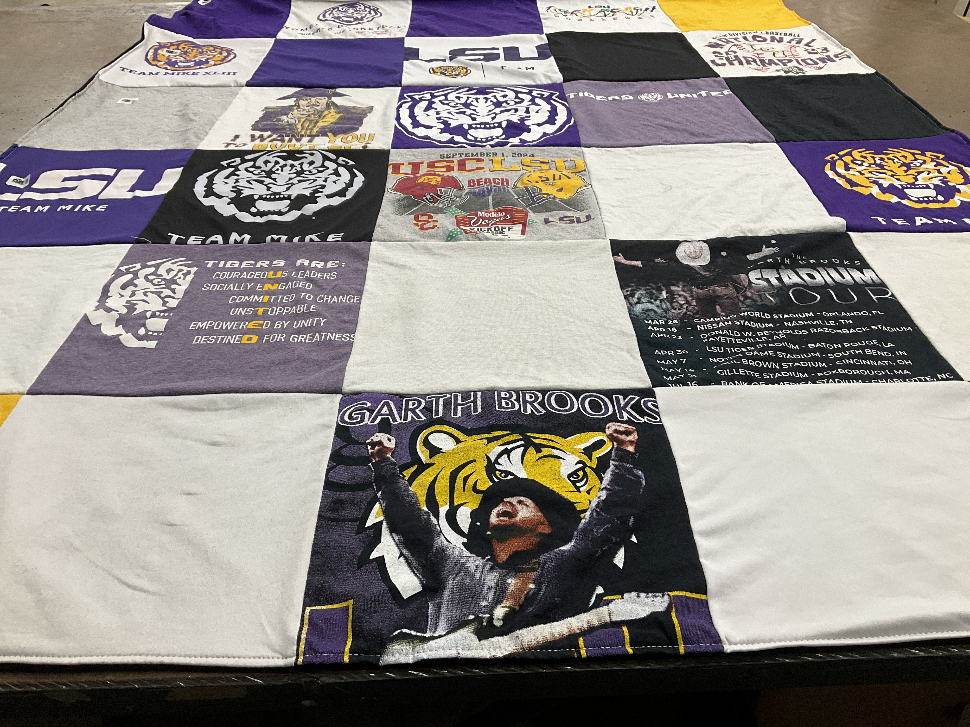 T-shirt quilt featuring louisiana state university by Erika from LA