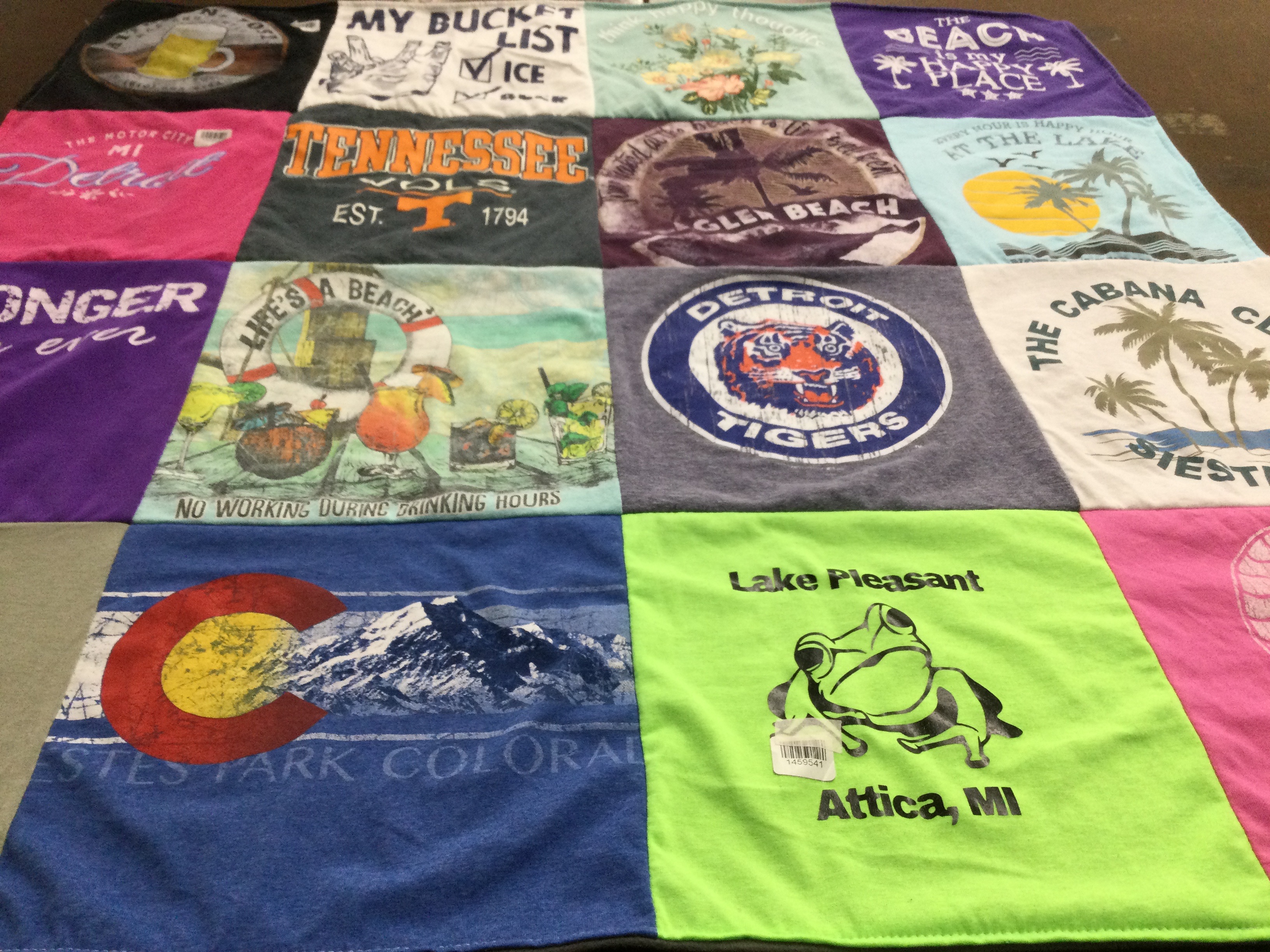 T-shirt quilt featuring detroit tigers by Dawn from CO