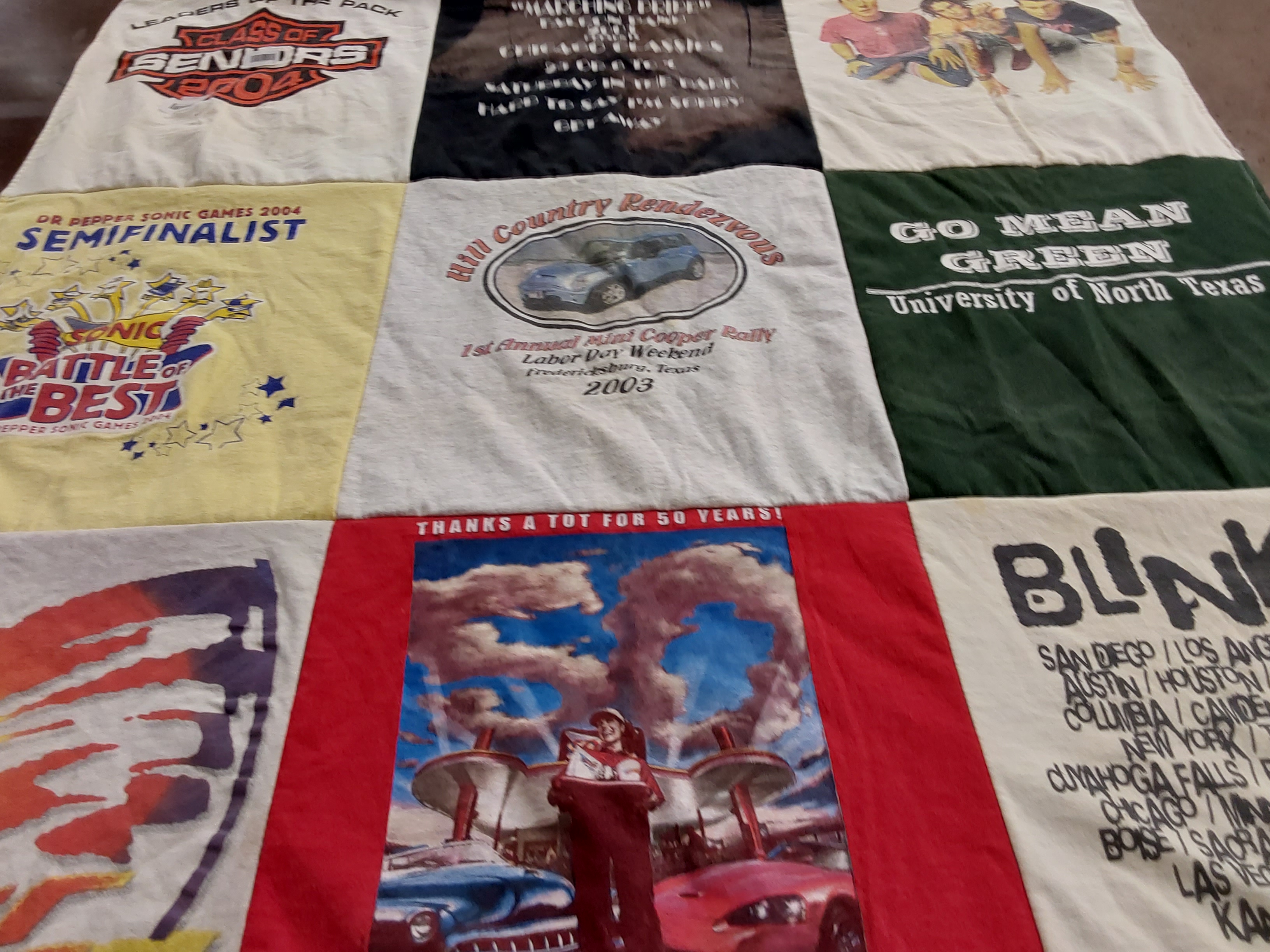 T-shirt quilt from university of north texas by Mary from TX