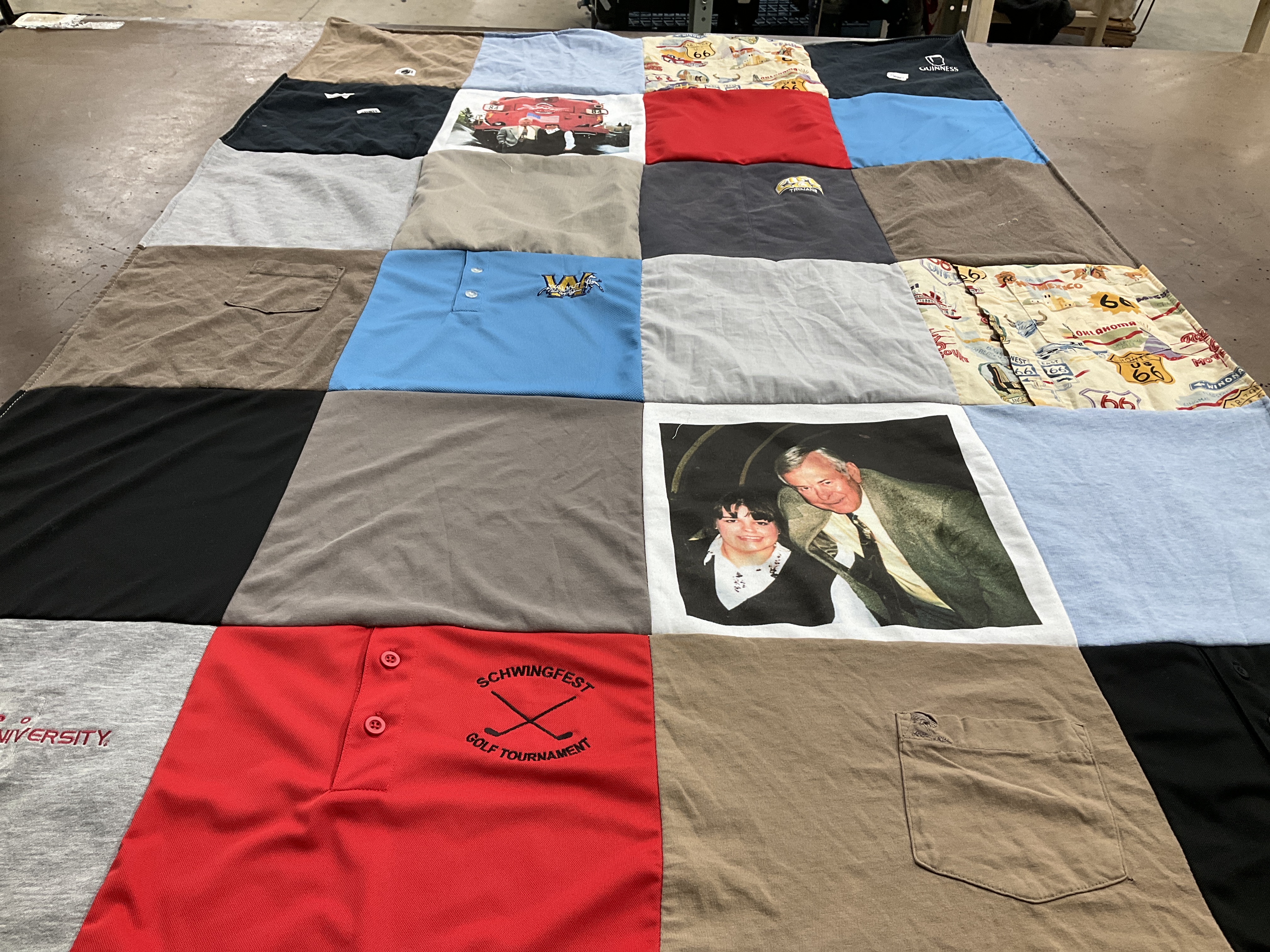 T-shirt quilt from university by Andrea from WA