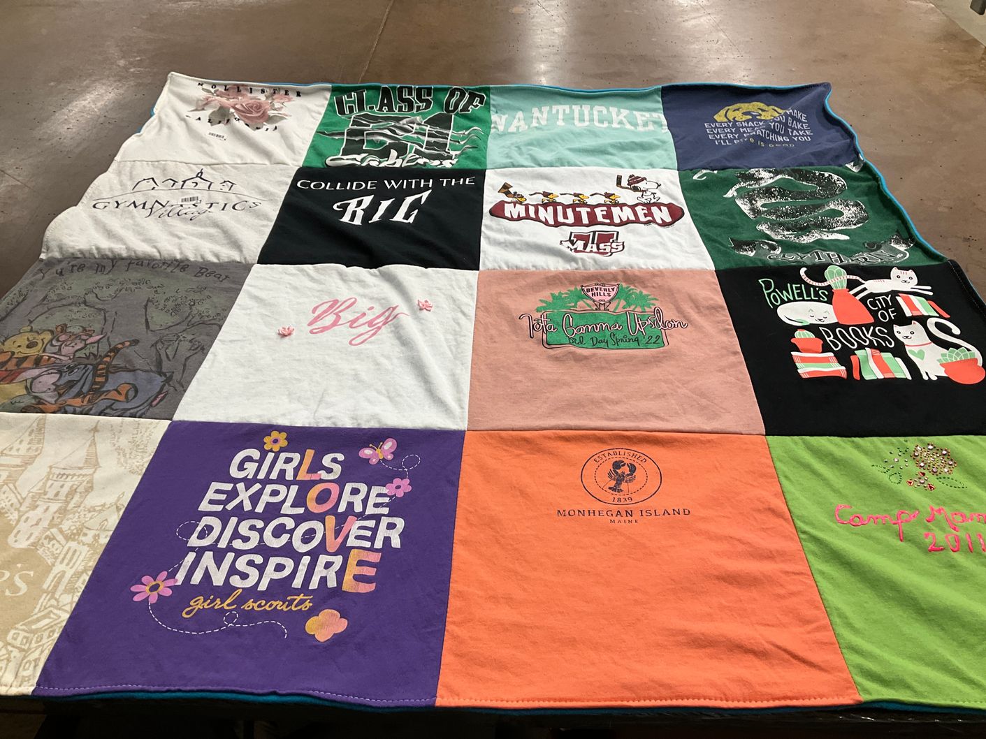 T-shirt quilt from university of massachusetts by Francine from MA
