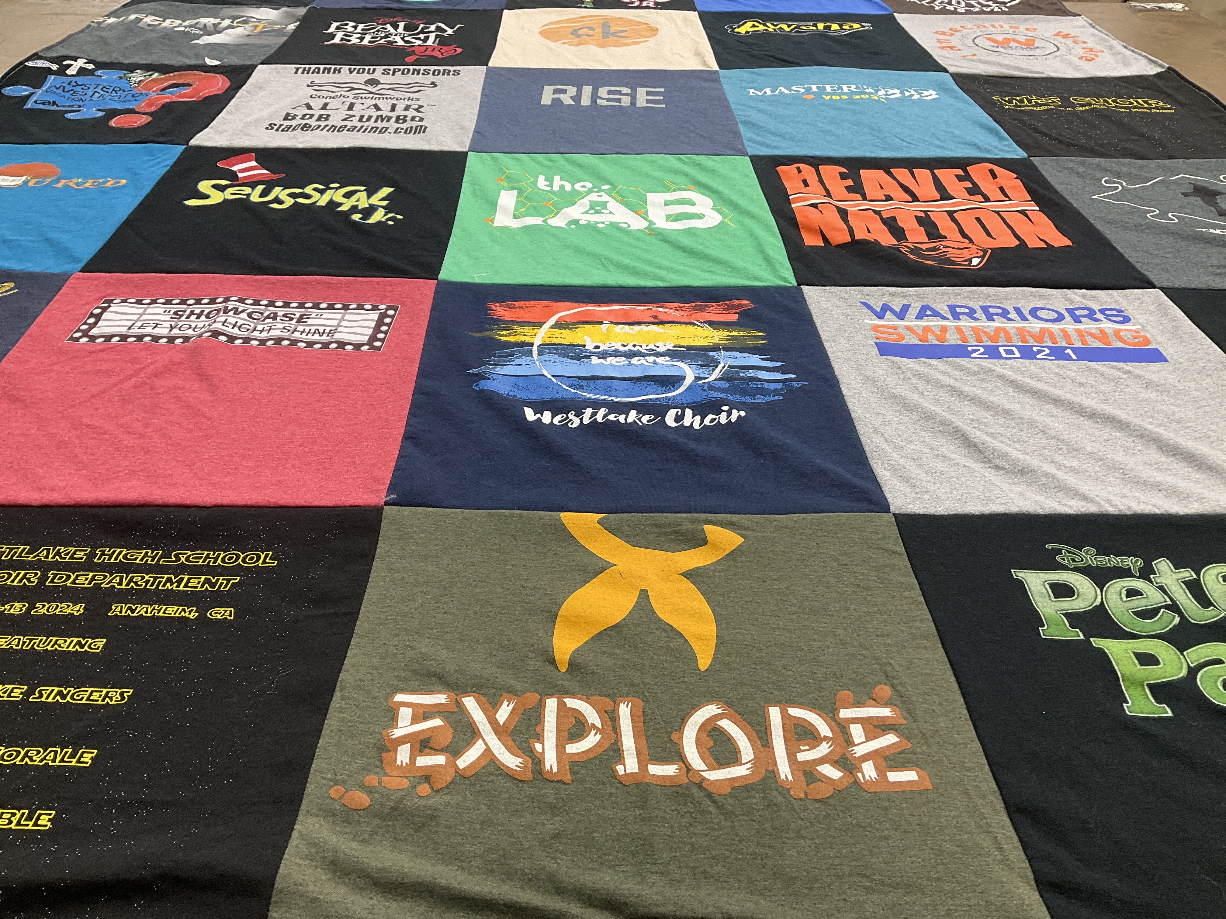 T-shirt quilt featuring warriors swimming by Kristi from CA