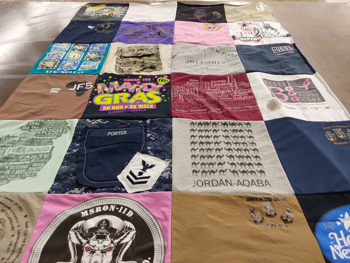 T-shirt quilt from senior enlisted academy by Teena from TX