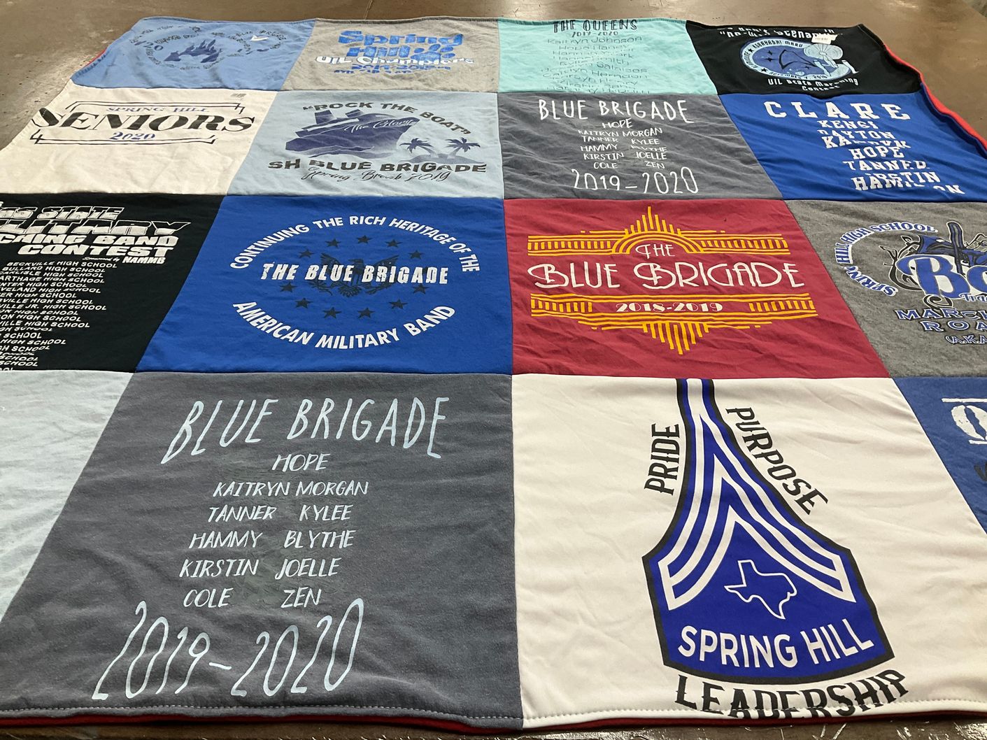 T-shirt quilt from spring hill high school by Lois from TX