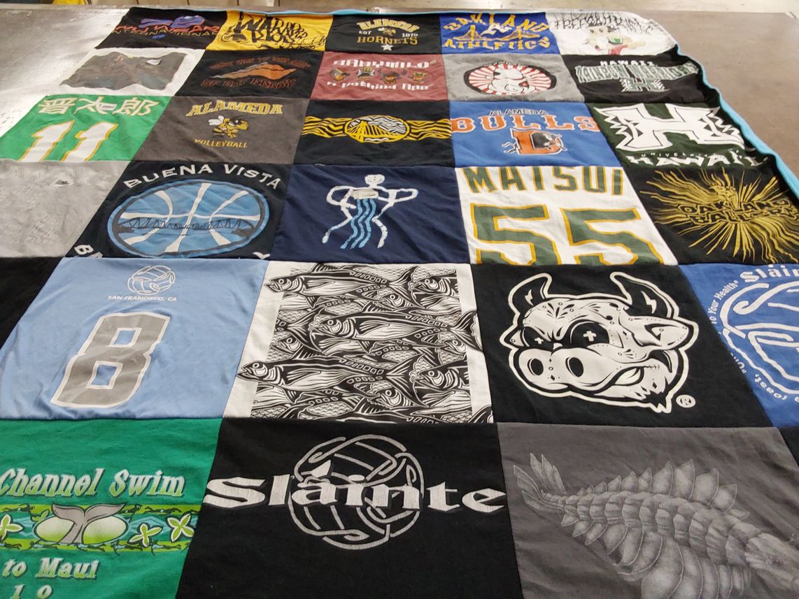 T-shirt quilt featuring oakland athletics by Deni from CA