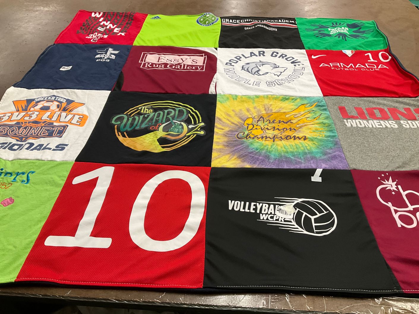 T-shirt quilt featuring armada futbol club, lions women's soccer by Sara from TN