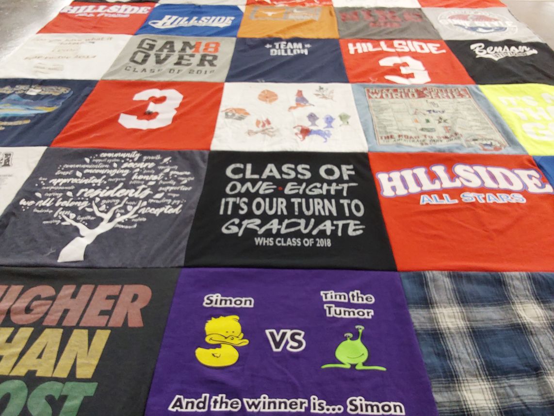 T-shirt quilt from hillside high school by Ali from NE