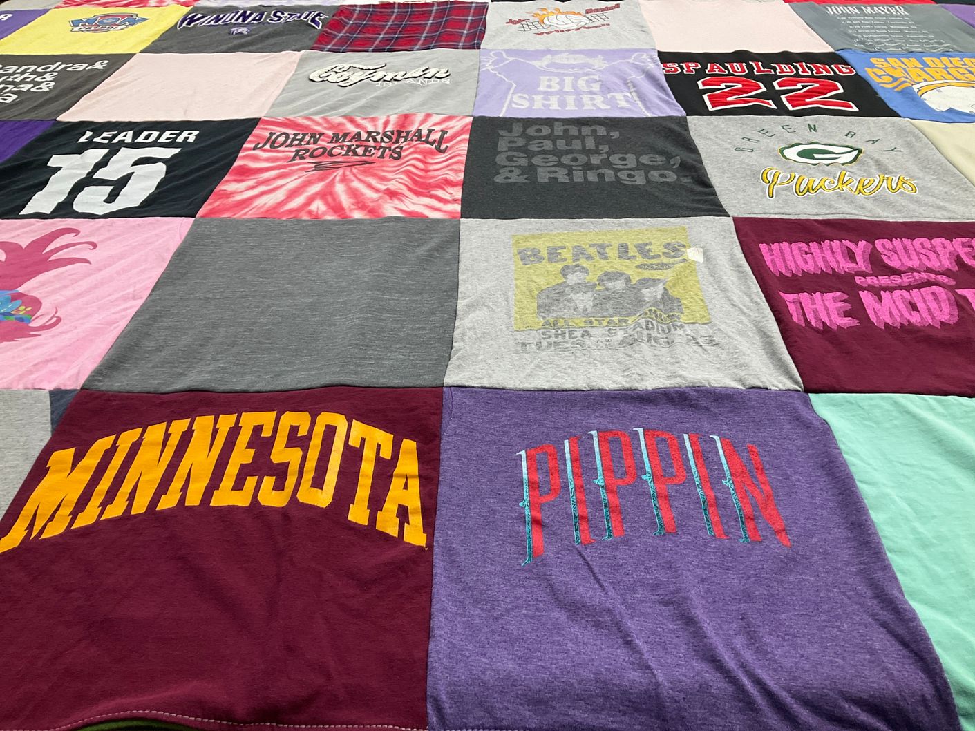 T-shirt quilt featuring green bay packers by Jade from MN