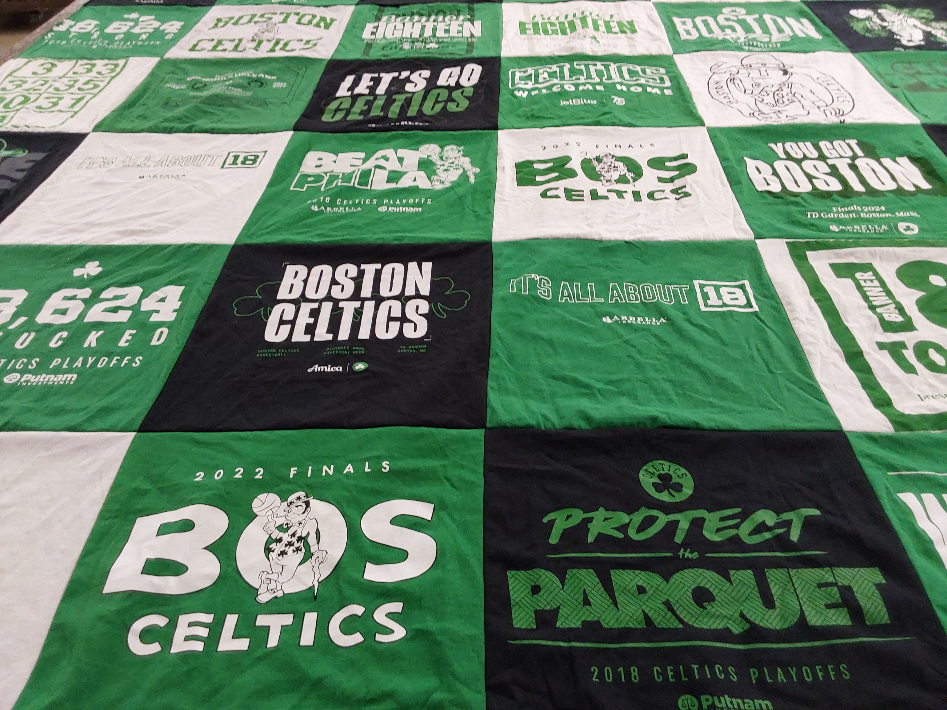 T-shirt quilt featuring boston celtics by Logan from MA