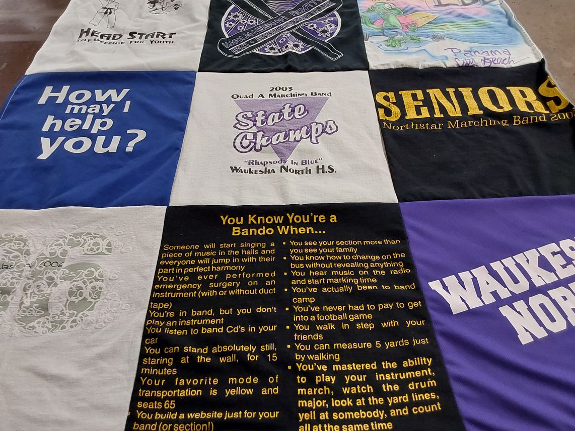 T-shirt quilt featuring northstar marching band by Sheri from WI