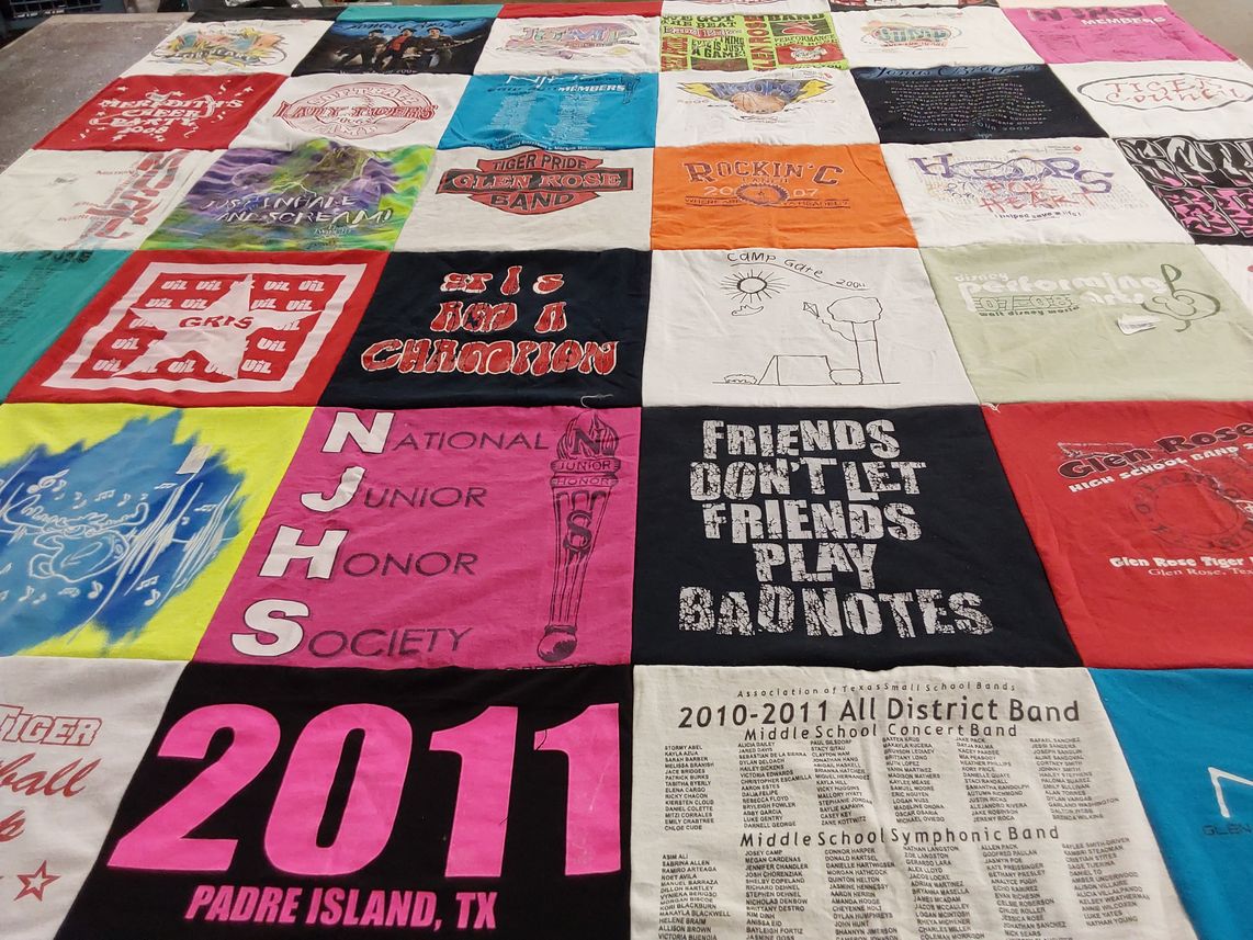 T-shirt quilt from glen rose high school by Shelby from TX