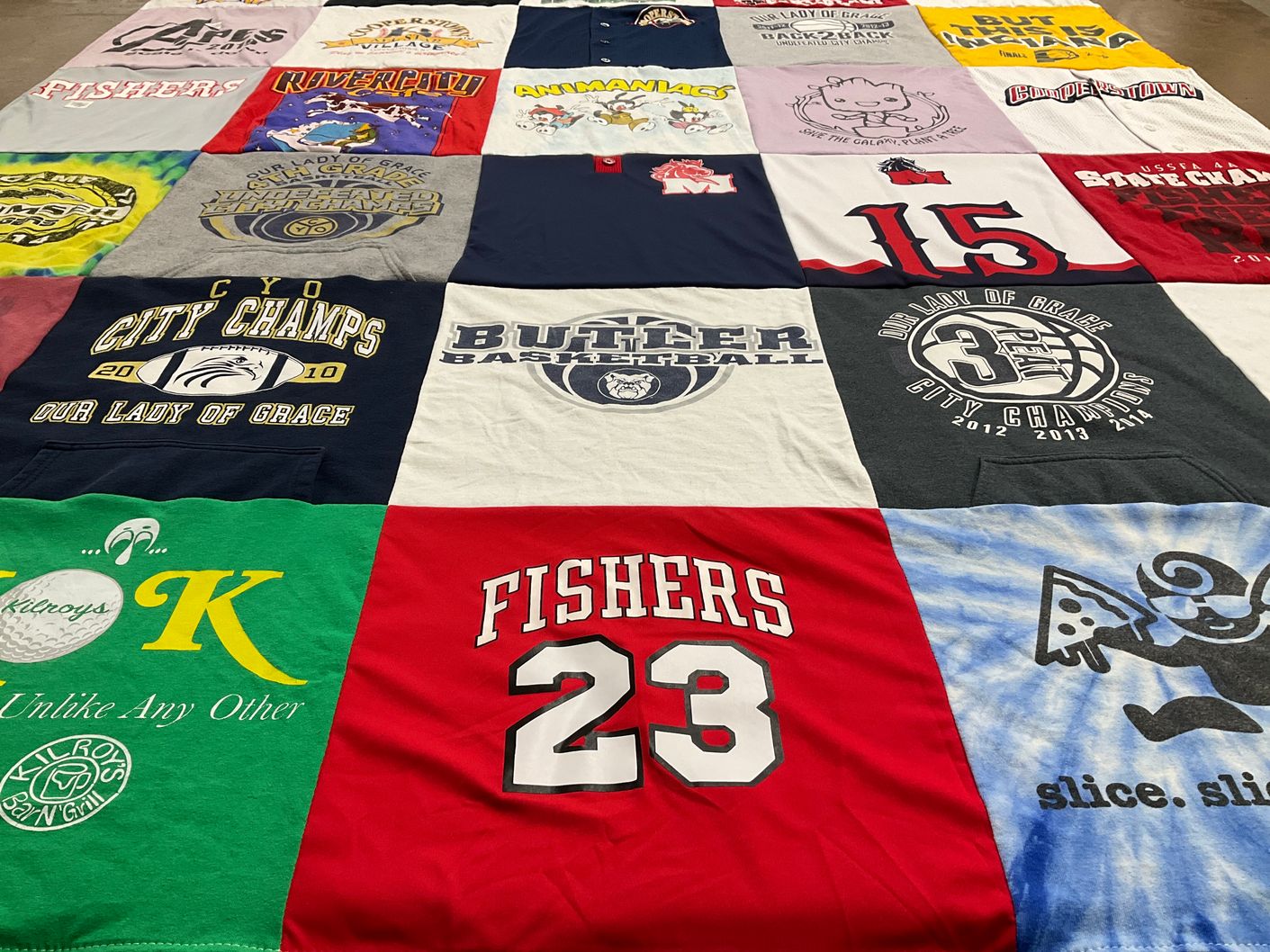 T-shirt quilt featuring fishers basketball by Julianne from IN
