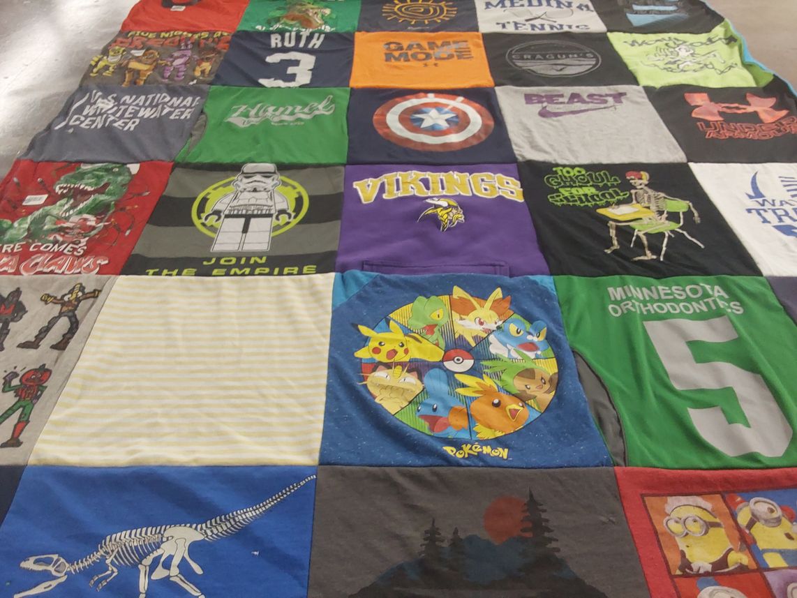 T-shirt quilt featuring vikings by Maria from MN