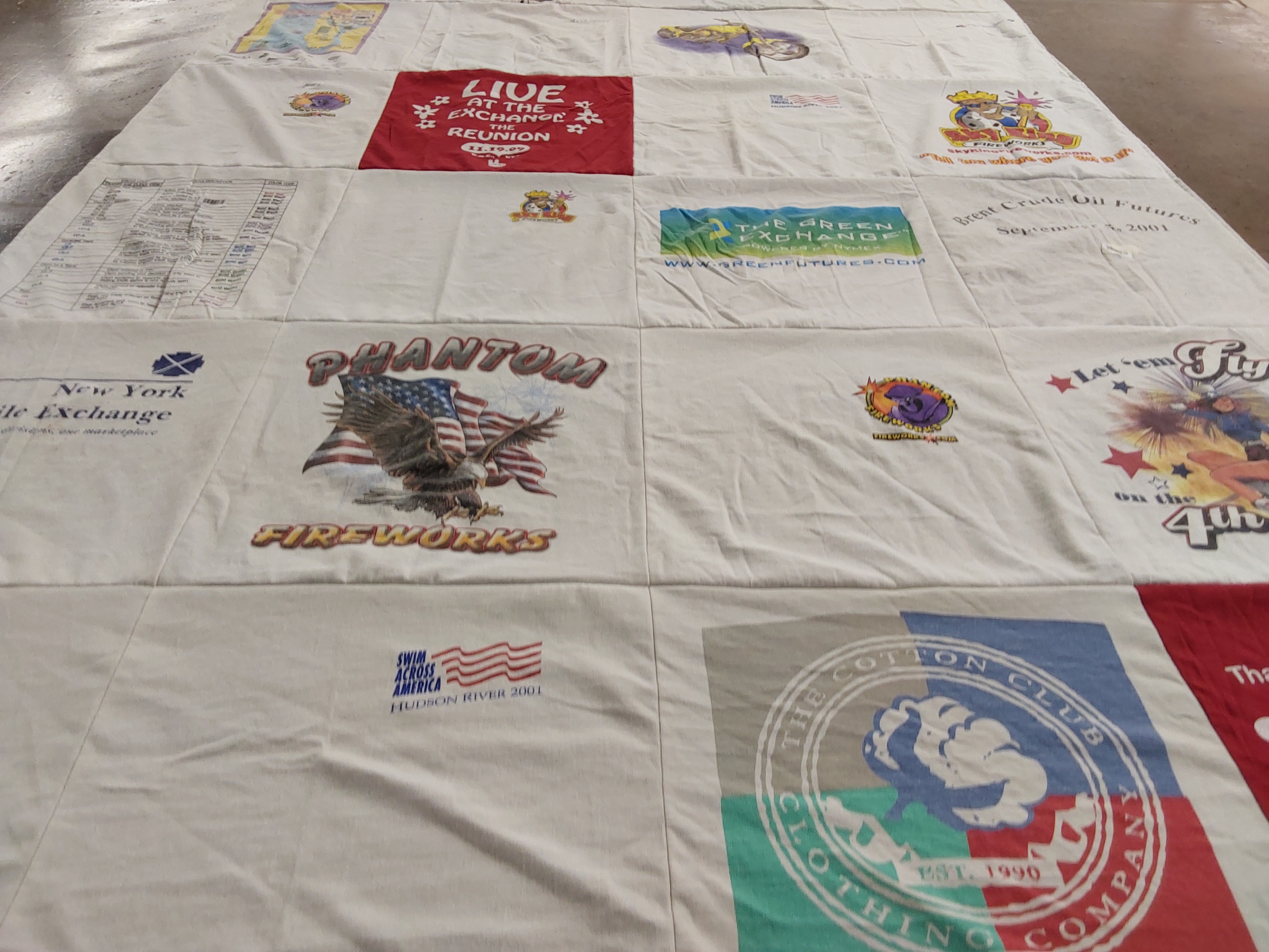 T-shirt quilt with fireworks, swimming themes by Joseph from NJ